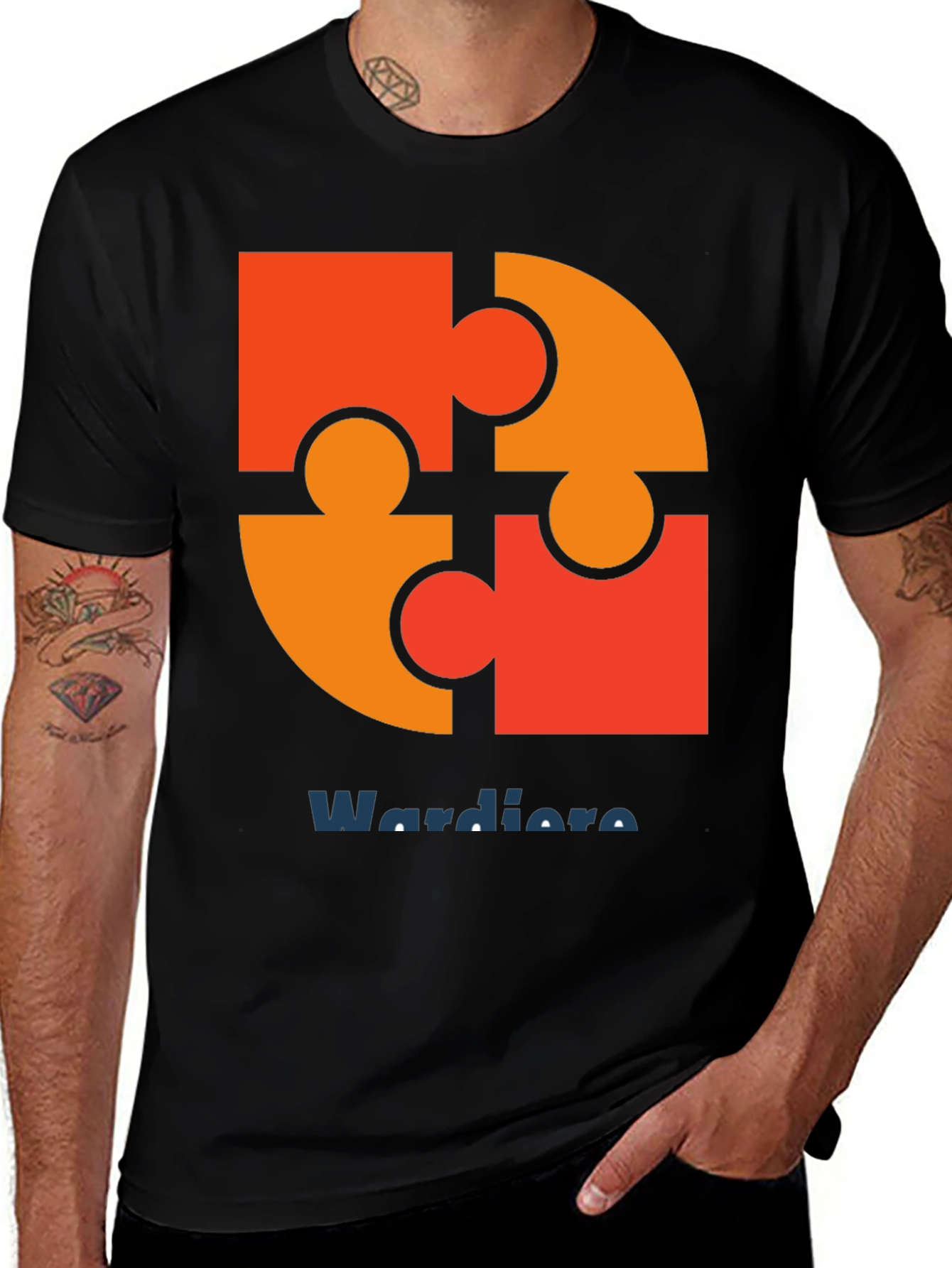 Puzzle Piece Graphic Tee - Wardiore Printed T-Shirt