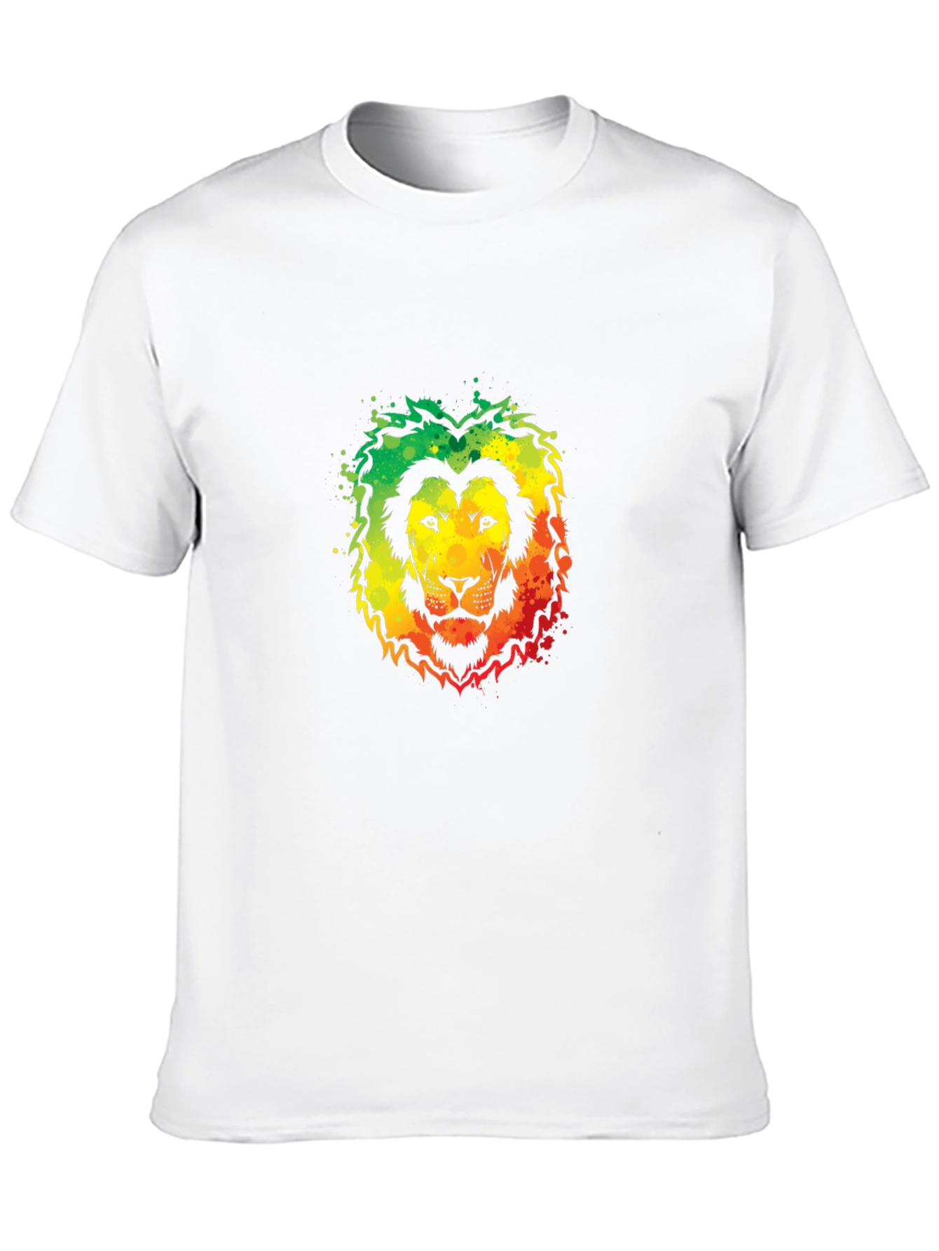 Rasta Lion Graphic Tee - Black Cotton T-Shirt