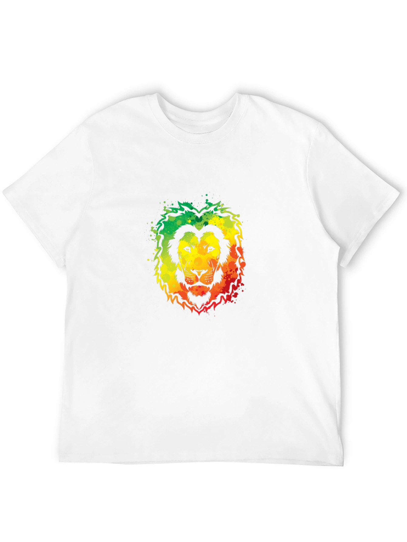 Rasta Lion Graphic Tee - Black Cotton T-Shirt