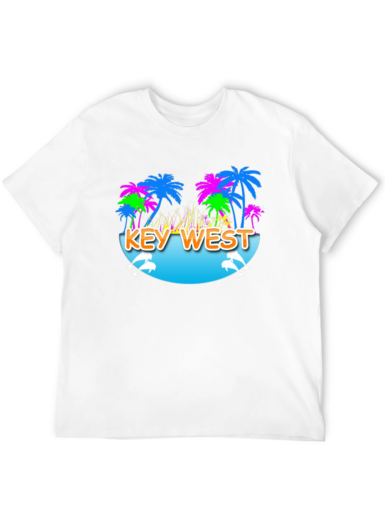 Key West Palm Tree Dolphin Graphic Tee