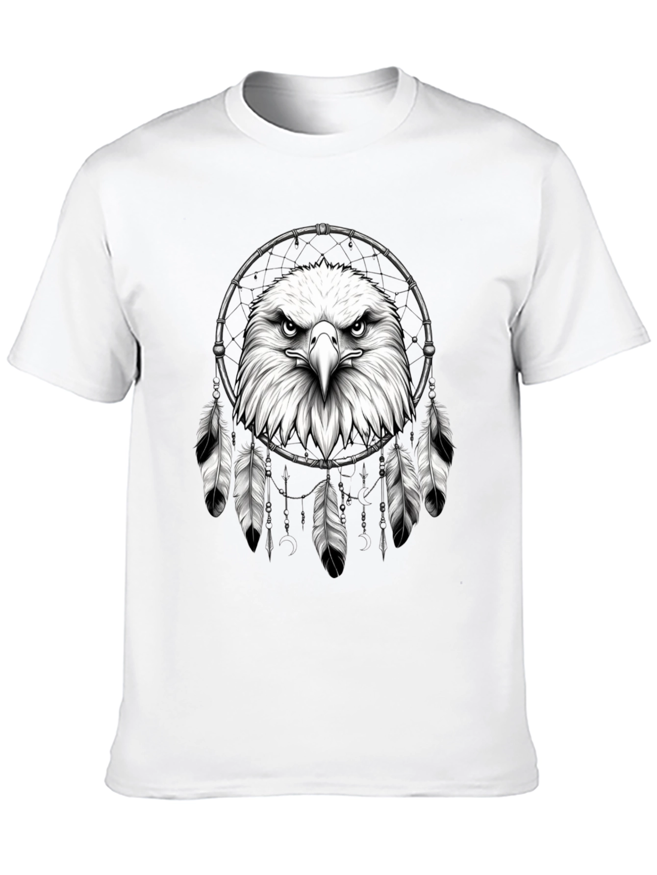 Eagle Dreamcatcher Graphic Tee - Black Cotton Comfort