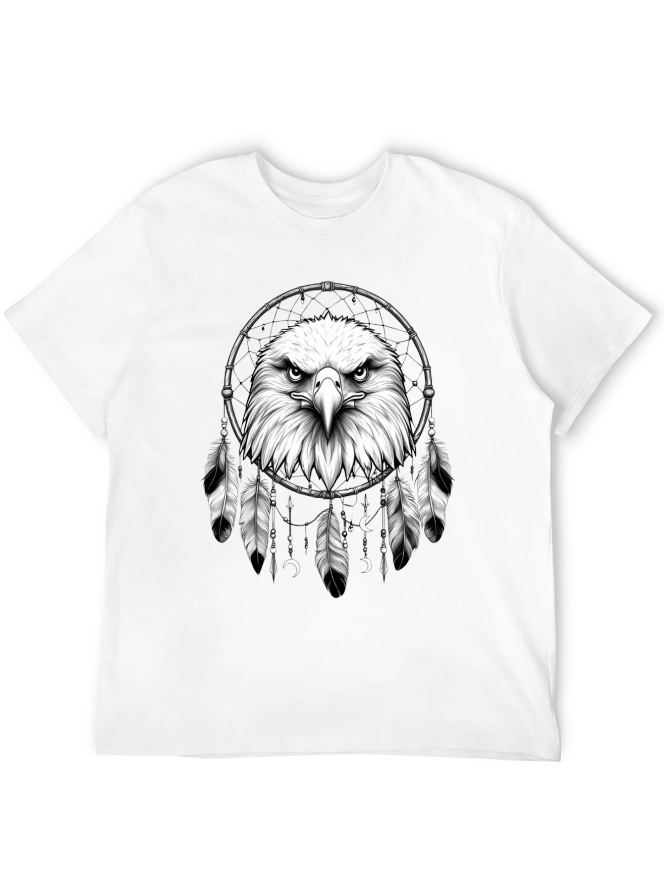 Eagle Dreamcatcher Graphic Tee - Black Cotton Comfort