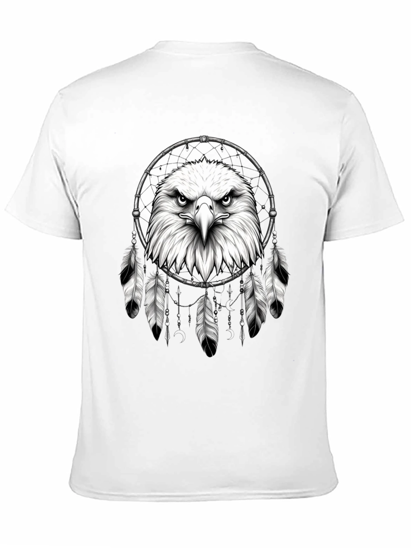 Eagle Dreamcatcher Graphic Tee - Black Cotton Comfort