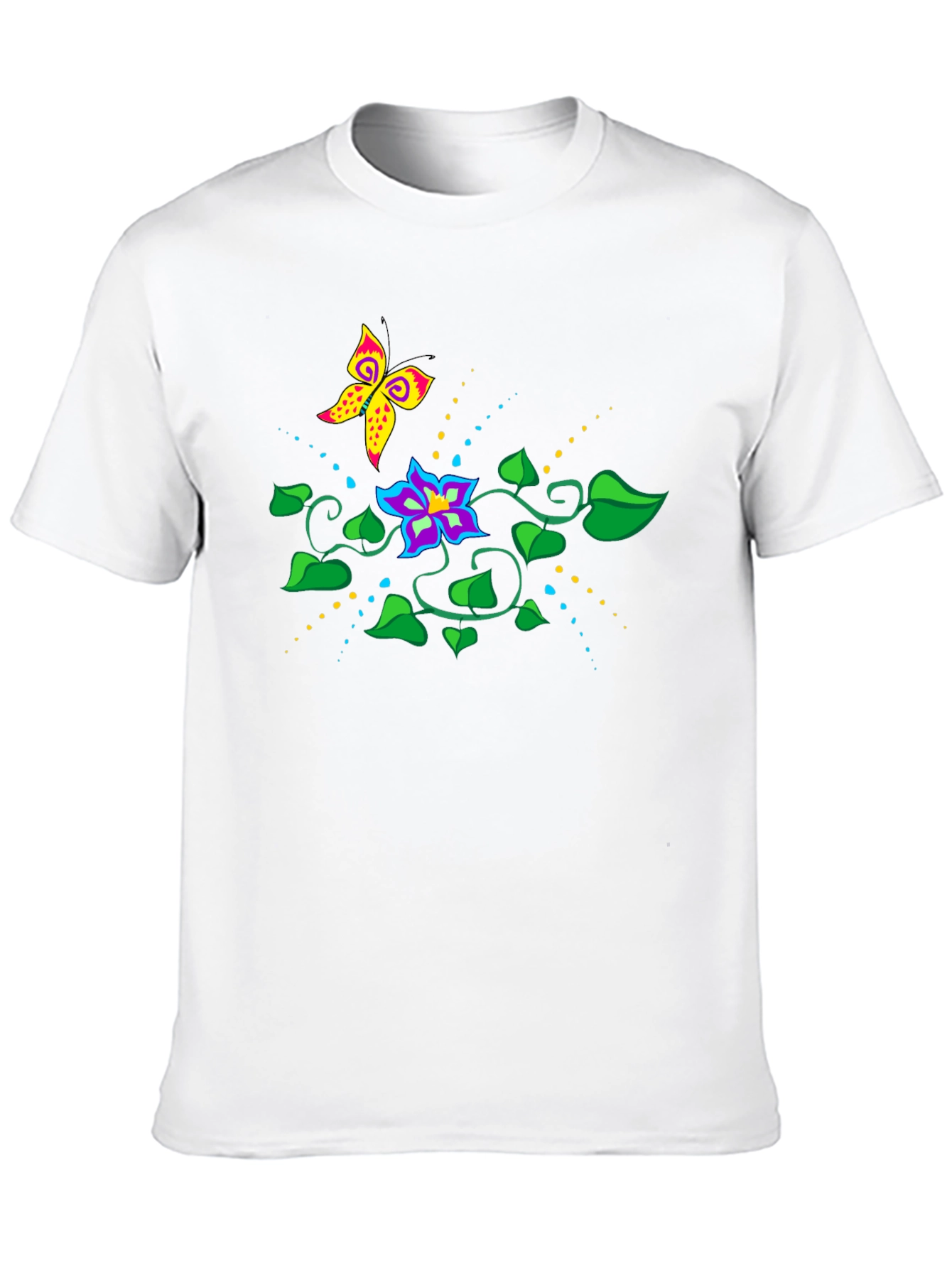 Butterfly and Floral Graphic Tee