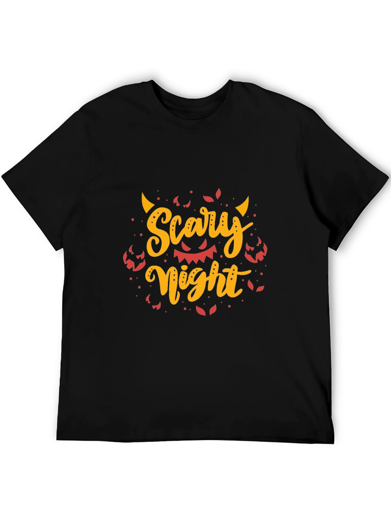 Scary Night Halloween Graphic Tee - Mens Black T-Shirt