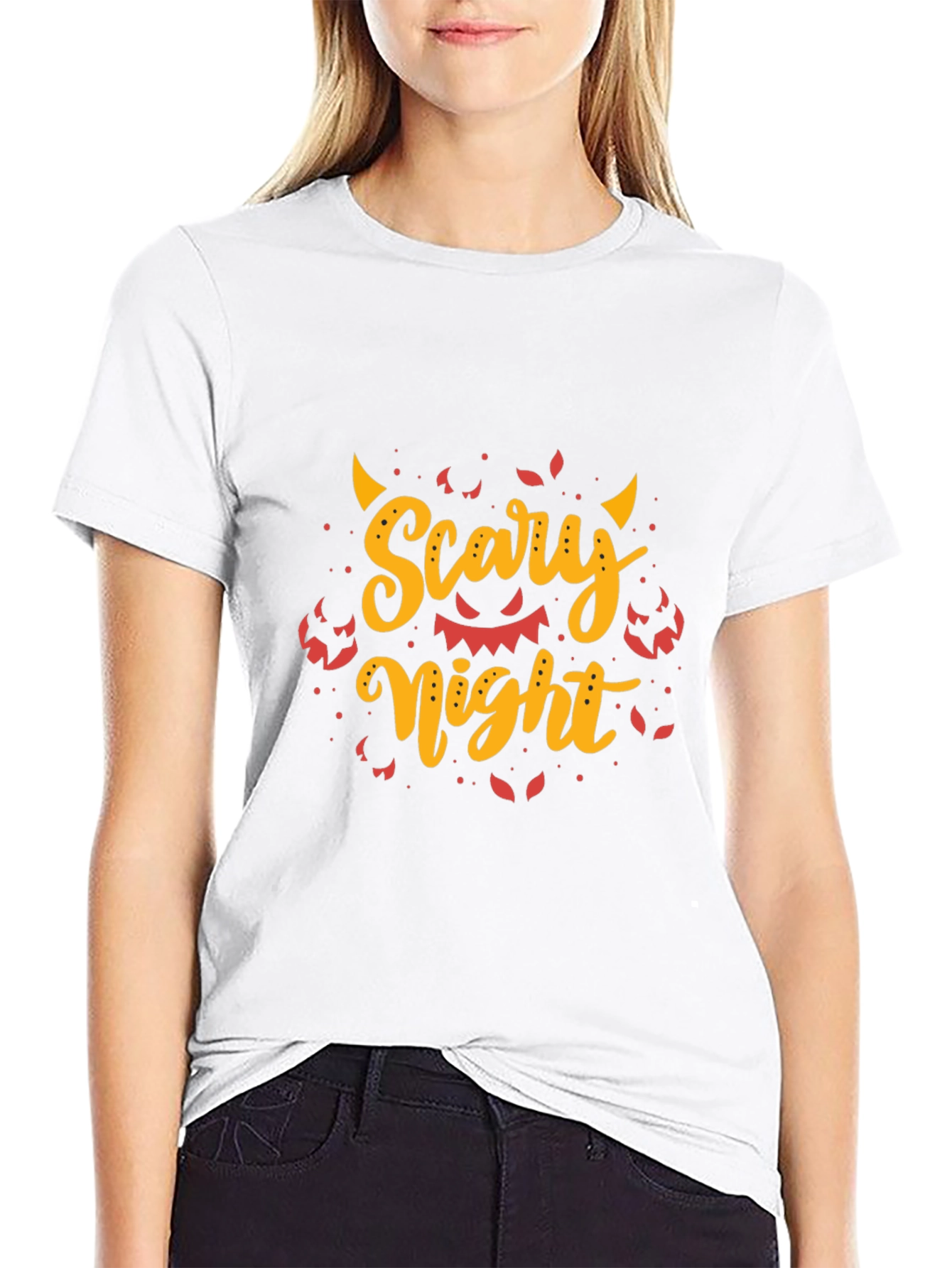 Scary Night Halloween Graphic Tee - Mens Black T-Shirt