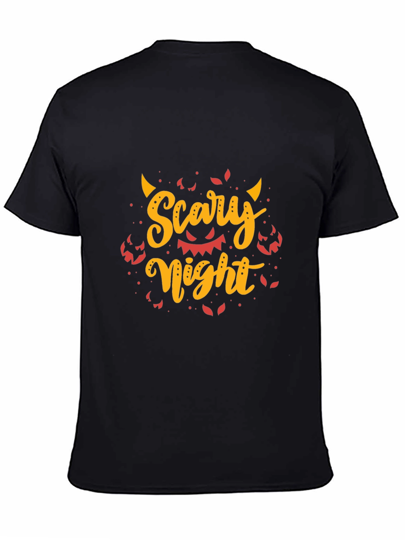 Scary Night Halloween Graphic Tee - Mens Black T-Shirt