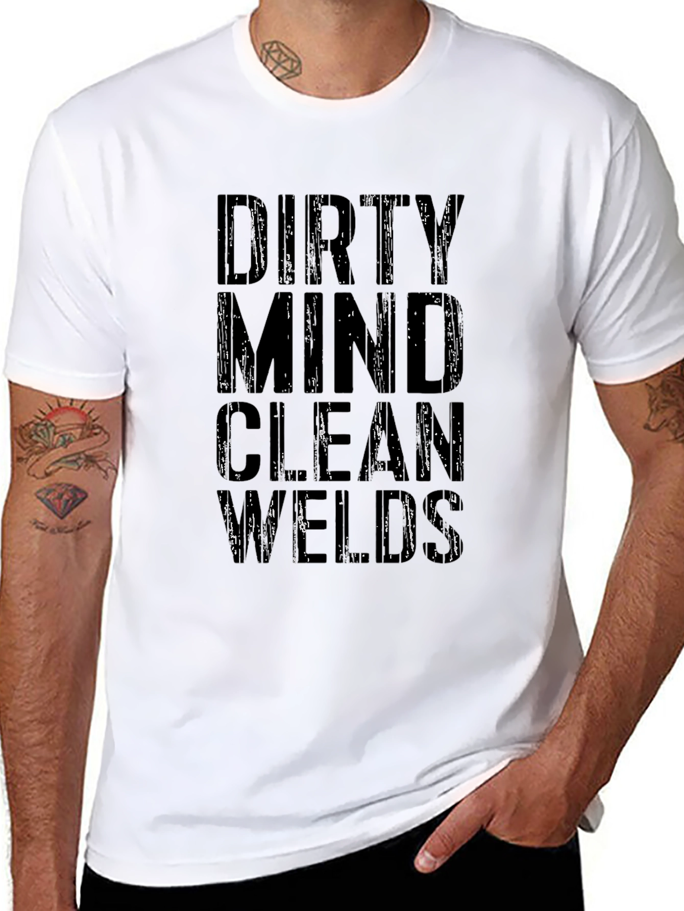 Dirty Mind Clean Welds Graphic T-Shirt - Black