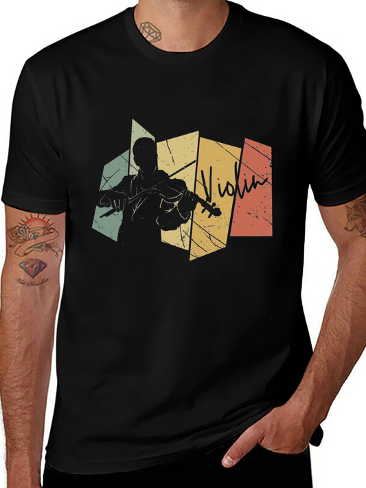 Vintage Violin Player Graphic T-Shirt