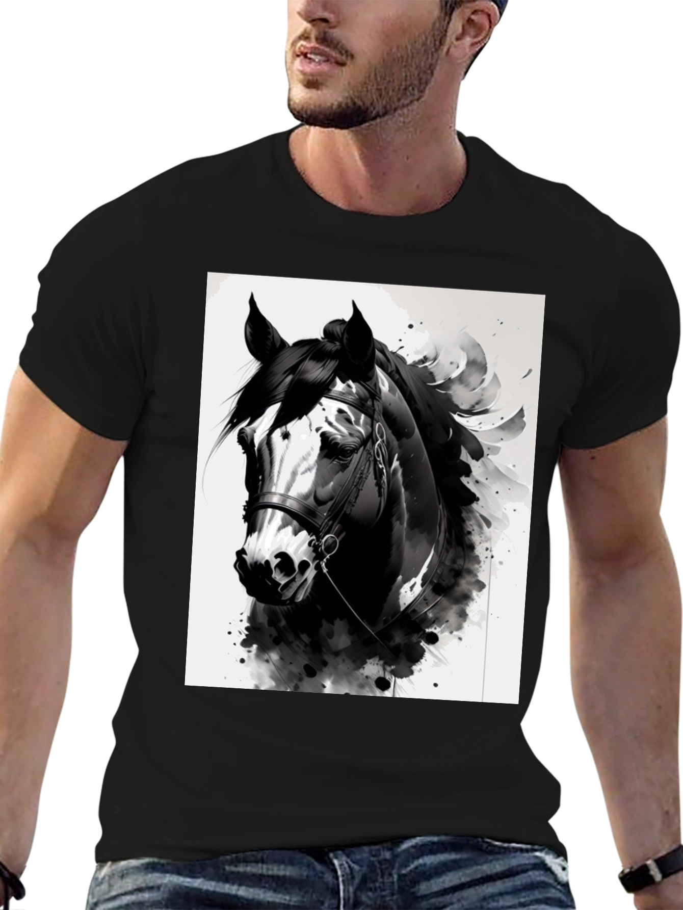 Horse Graphic Black T-Shirt