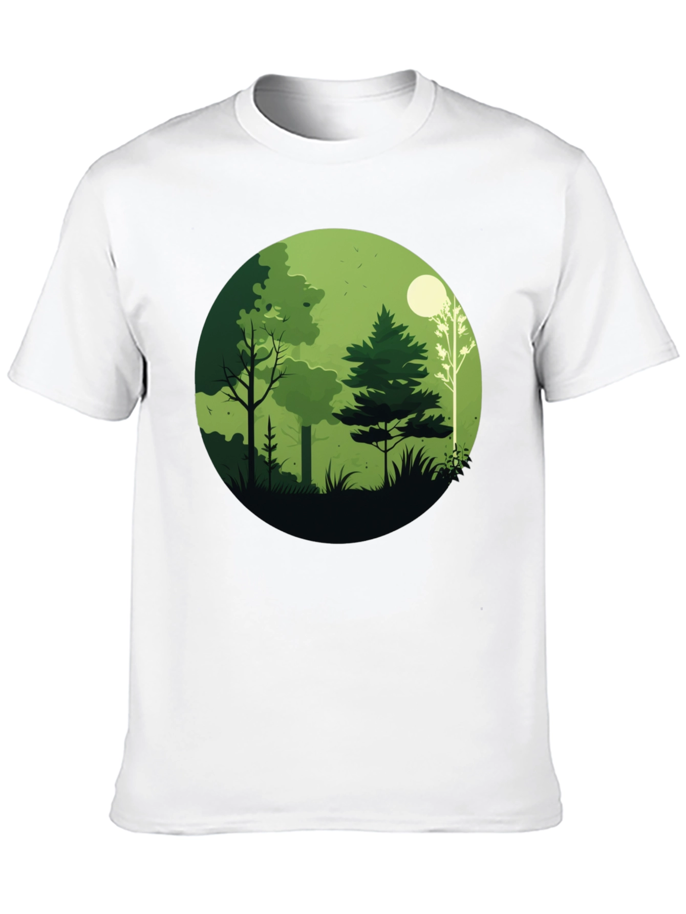 Nature Scene Graphic Tee - Black Cotton Blend