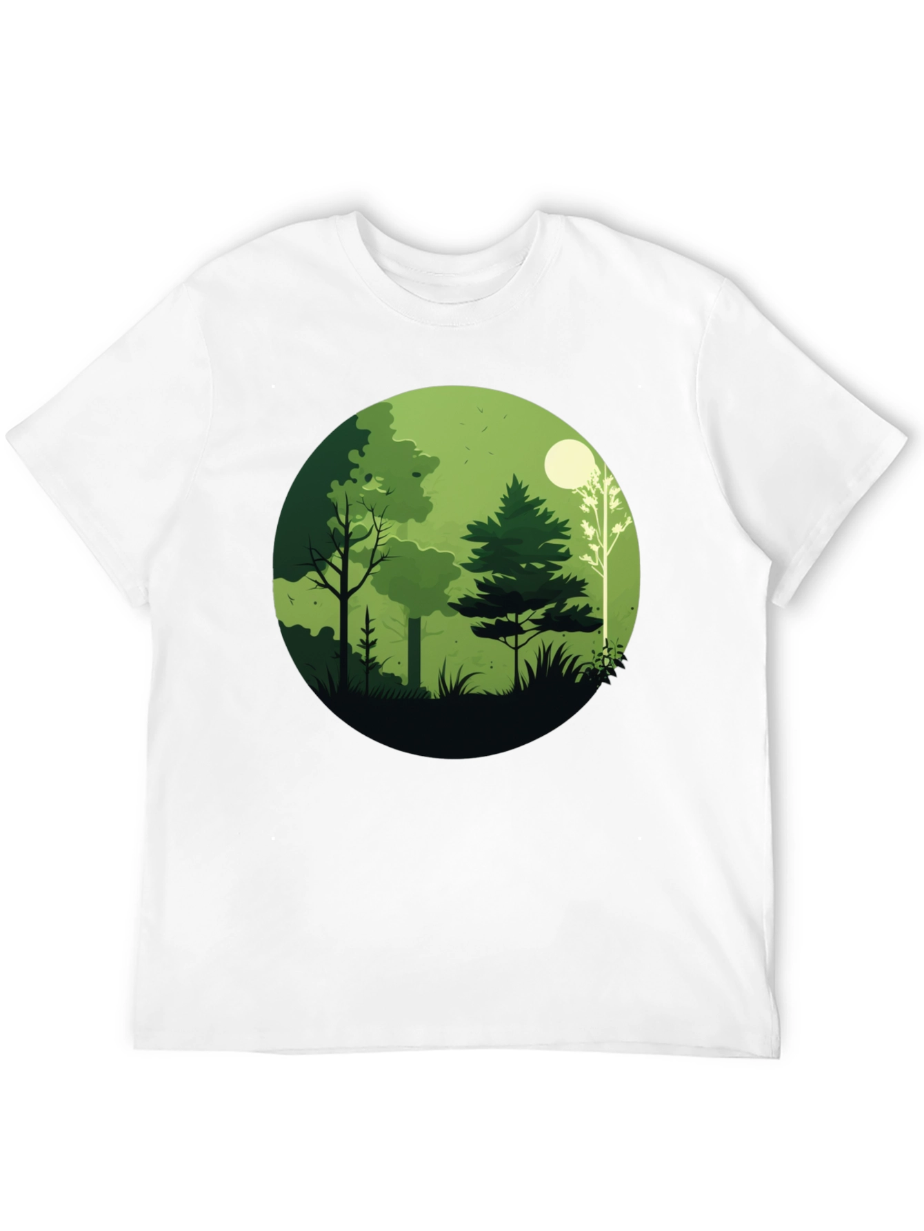 Nature Scene Graphic Tee - Black Cotton Blend
