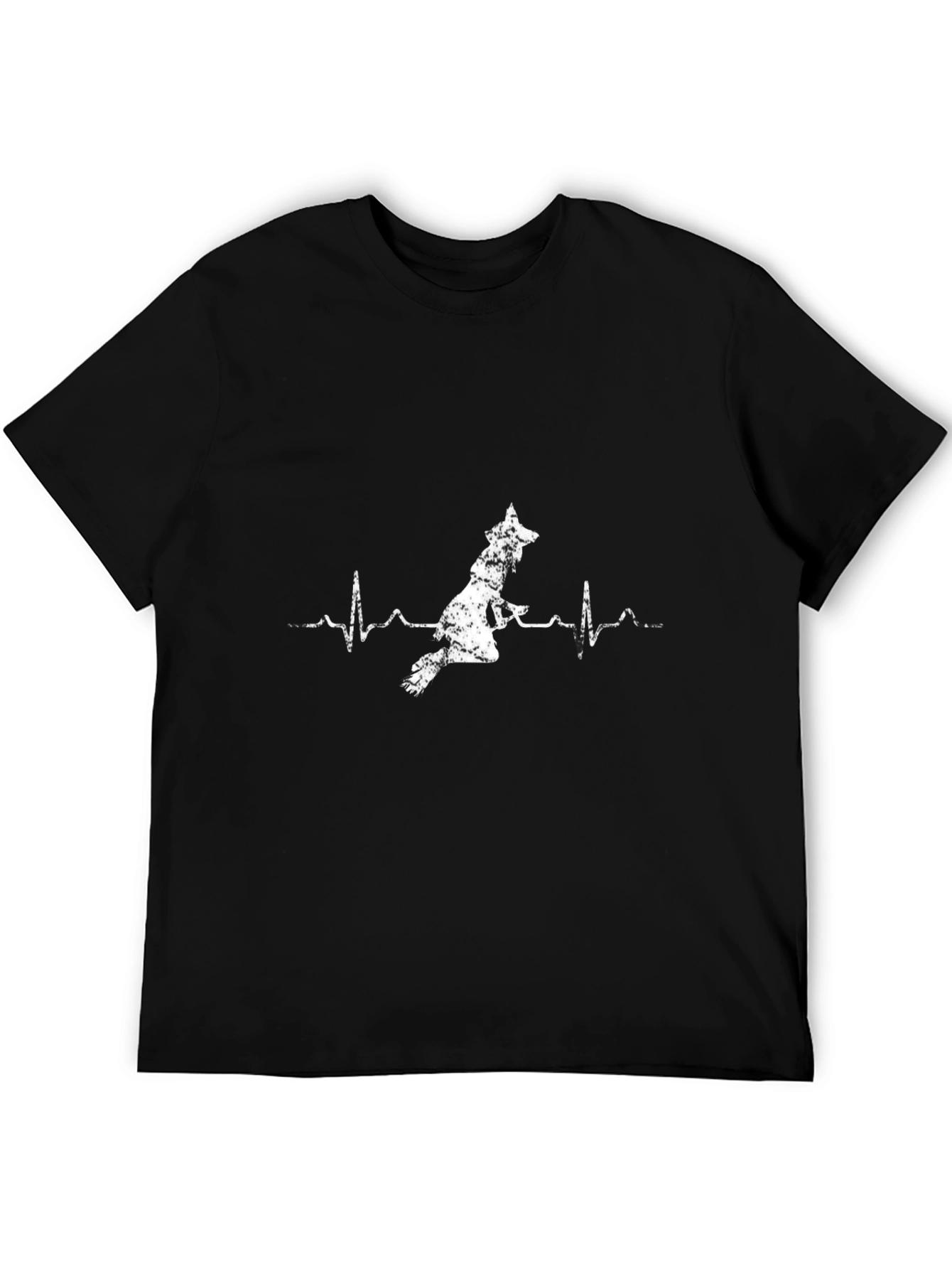 Witch Heartbeat Graphic Tee - Black Cotton Blend