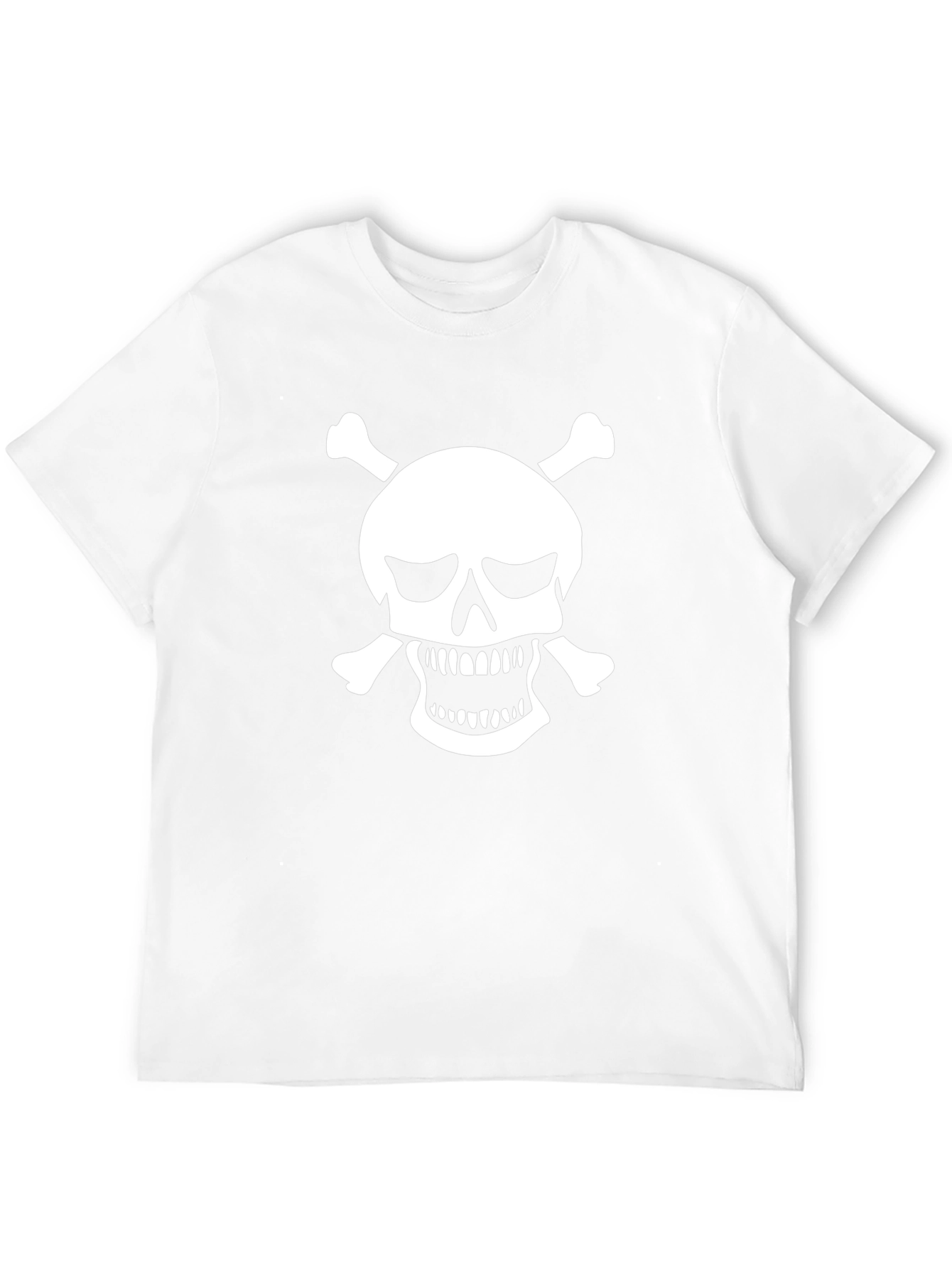 Skull & Crossbones Graphic Tee - Black Cotton T-Shirt