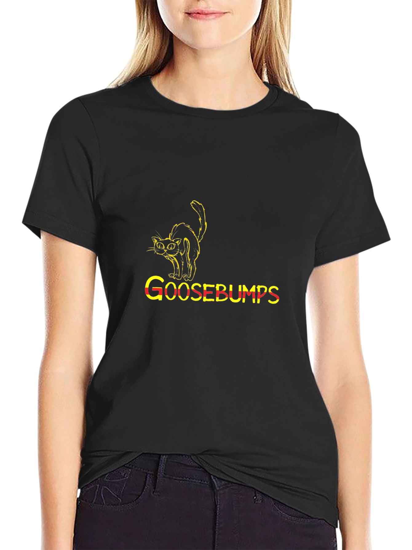 Goosebumps Cat Black T-Shirt