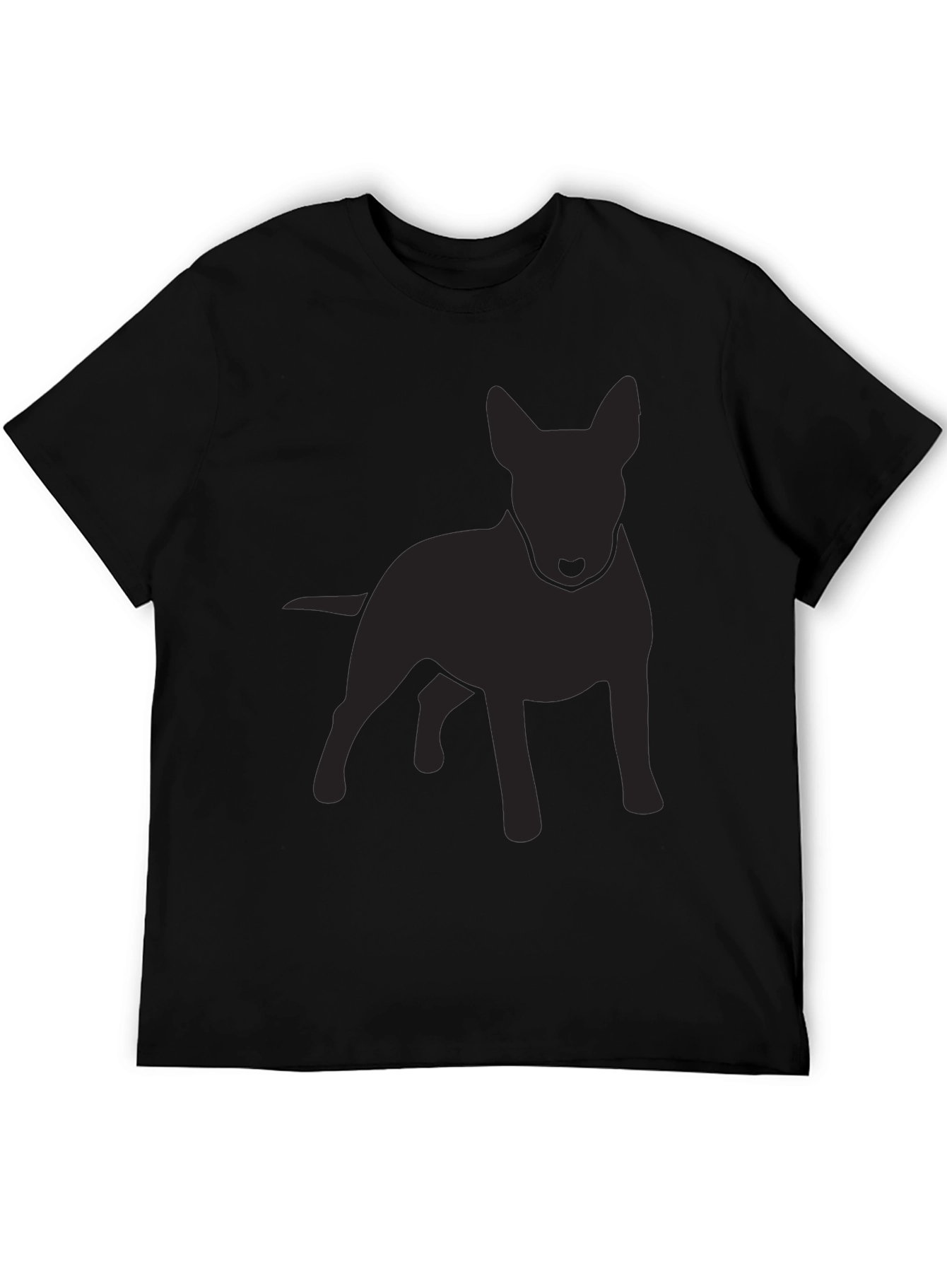 Mens Black Bull Terrier Silhouette T-Shirt