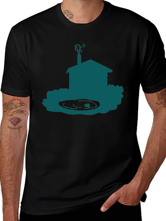 Cabin Silhouette Graphic Tee - Black
