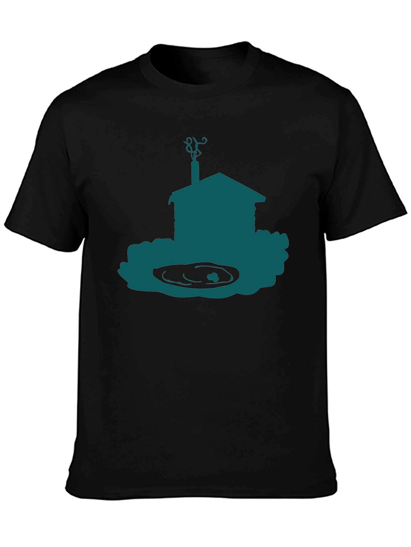 Cabin Silhouette Graphic Tee - Black