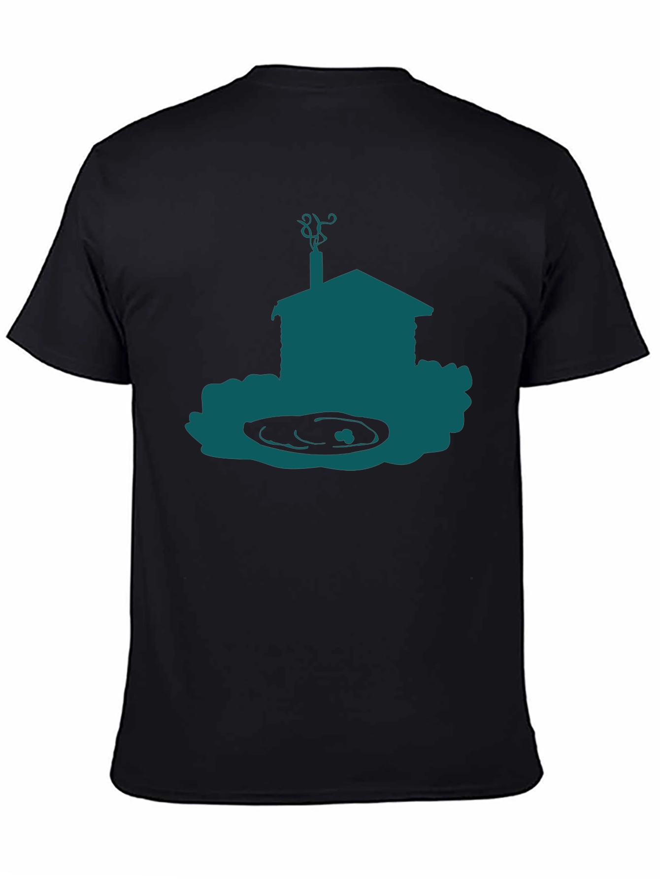 Cabin Silhouette Graphic Tee - Black