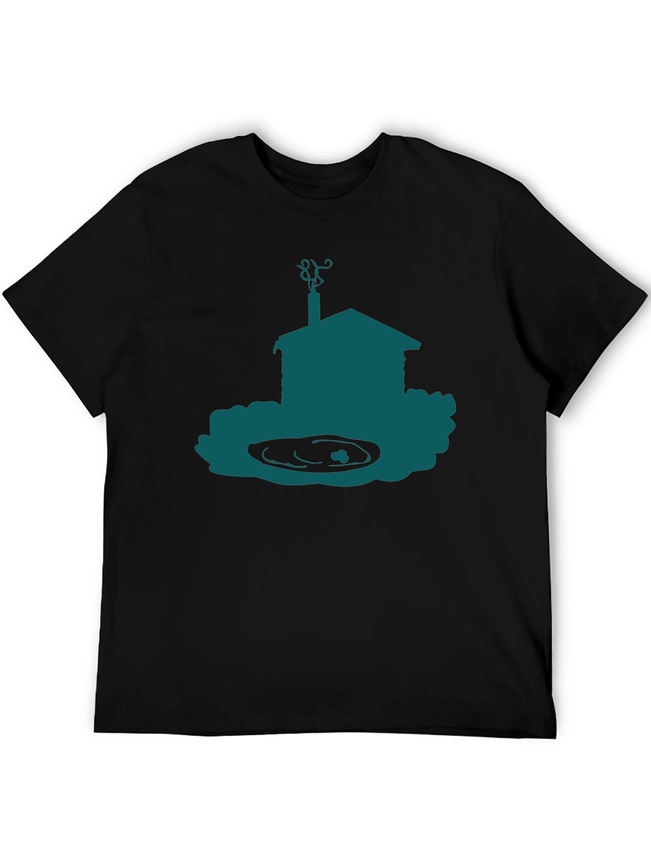 Cabin Silhouette Graphic Tee - Black