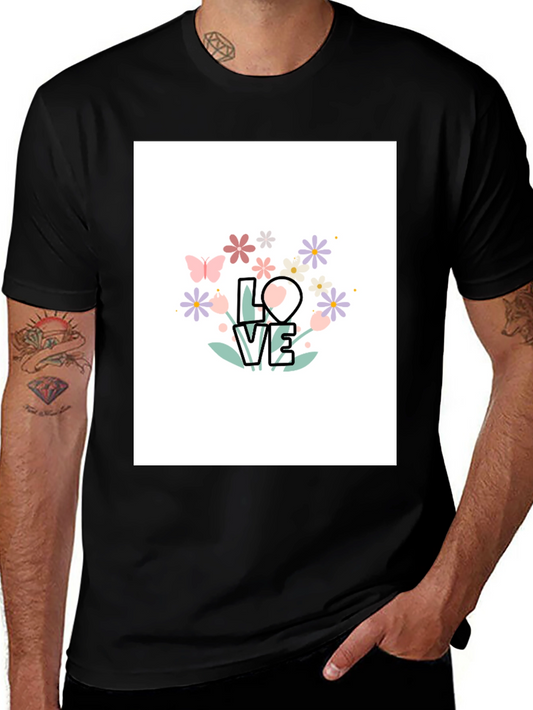 Floral LOVE Graphic T-Shirt - Trendy Casual Wear