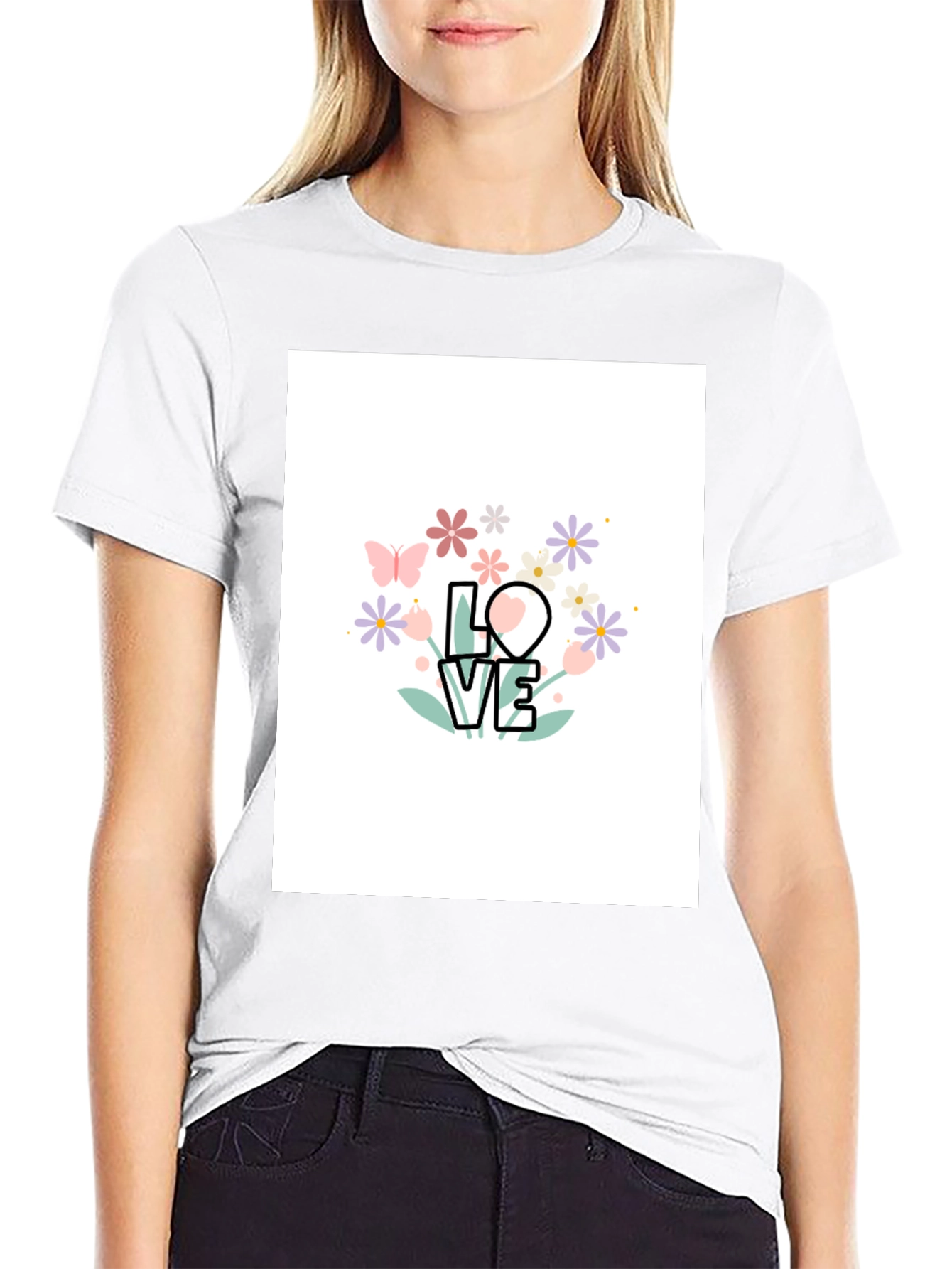 Floral LOVE Graphic T-Shirt - Trendy Casual Wear