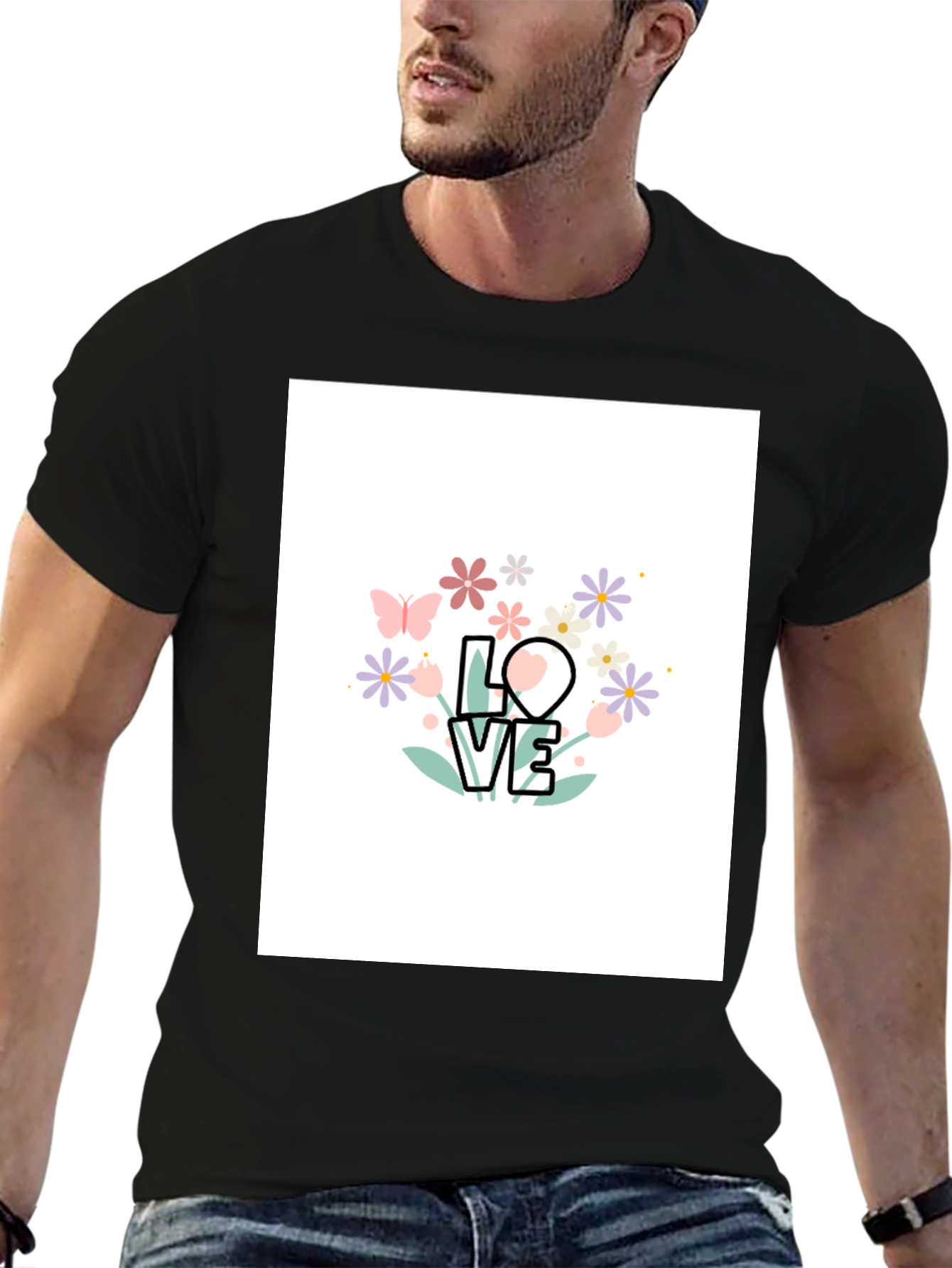 Floral LOVE Graphic T-Shirt - Trendy Casual Wear