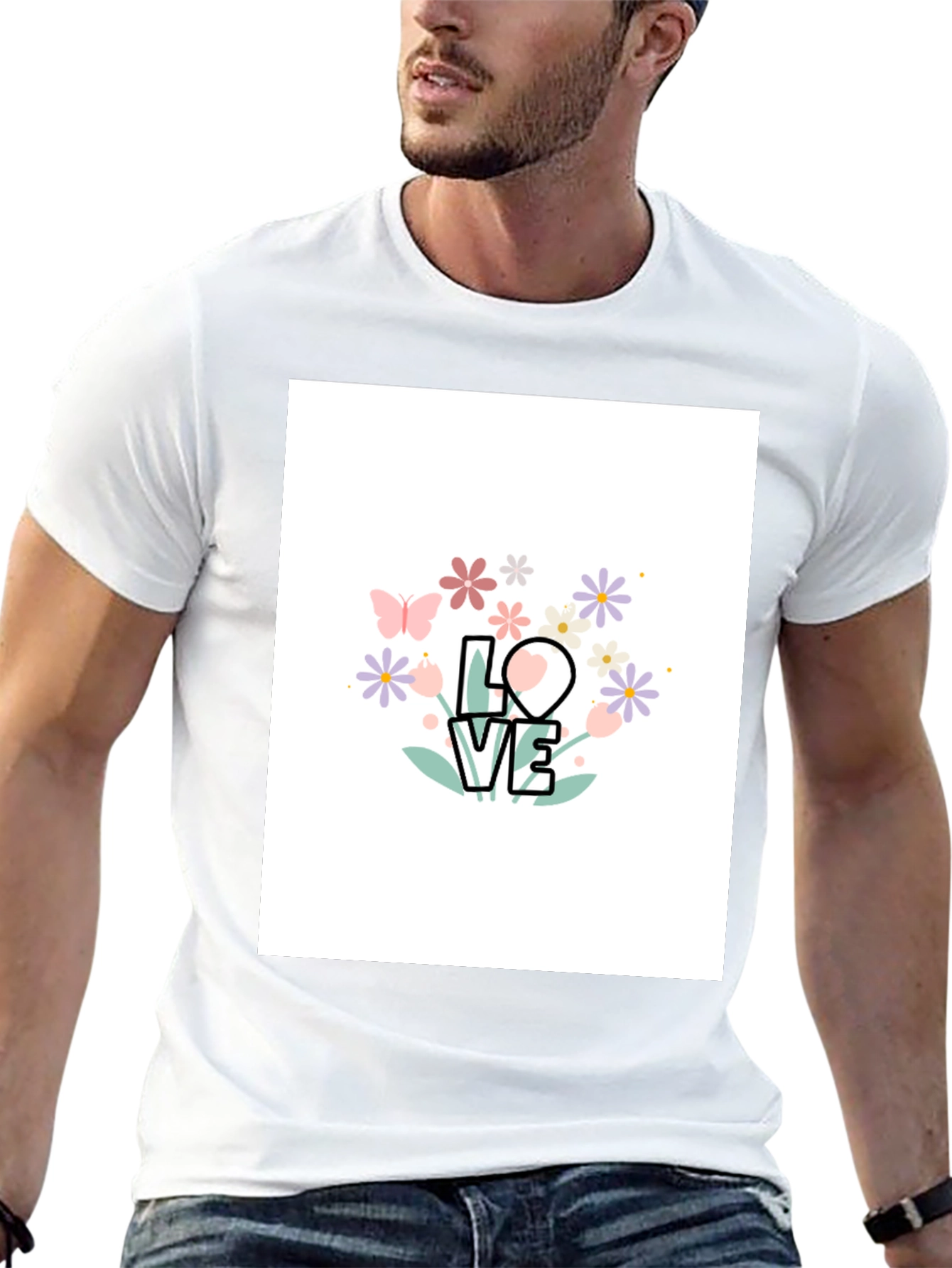 Floral LOVE Graphic T-Shirt - Trendy Casual Wear