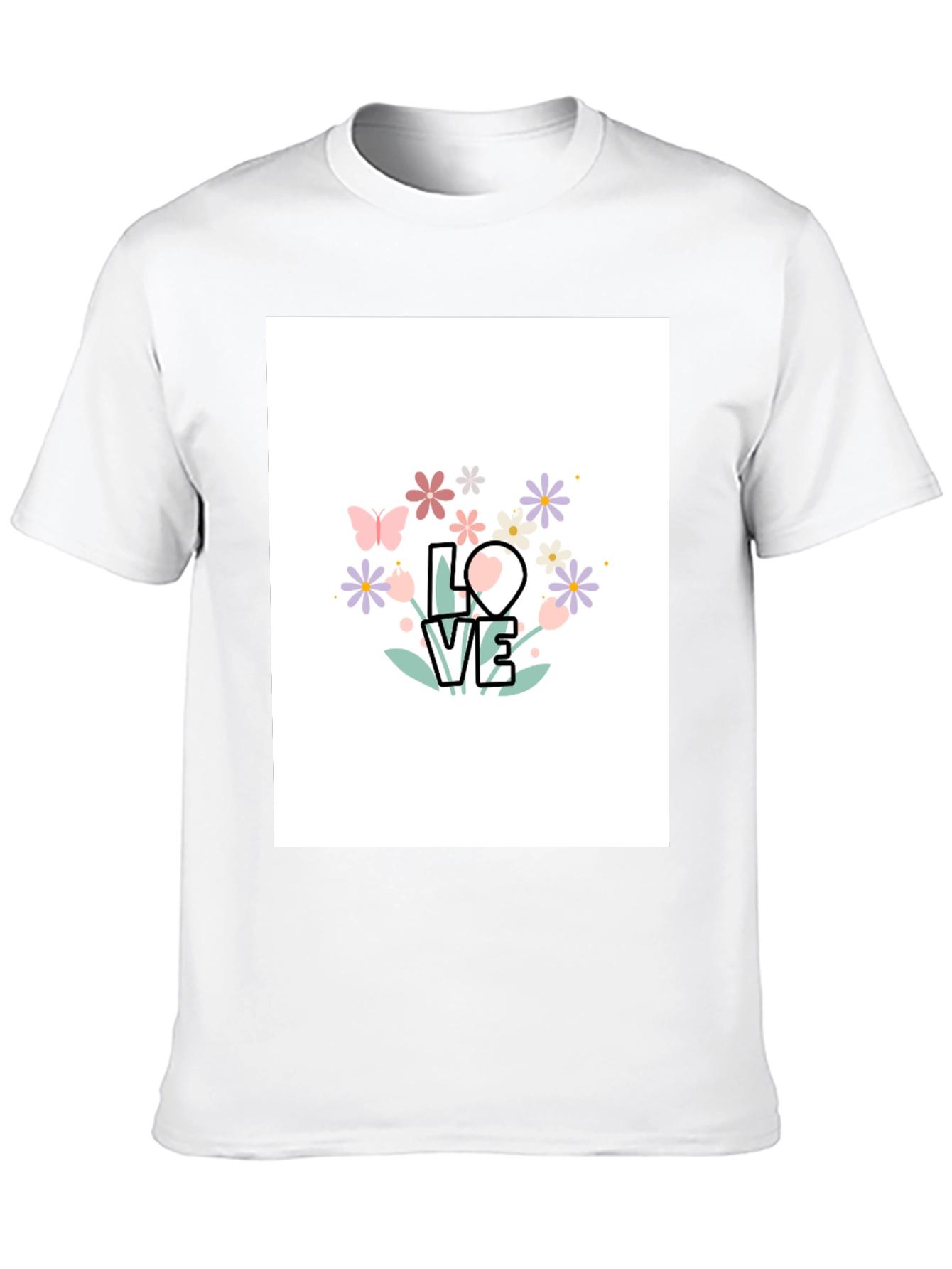 Floral LOVE Graphic T-Shirt - Trendy Casual Wear