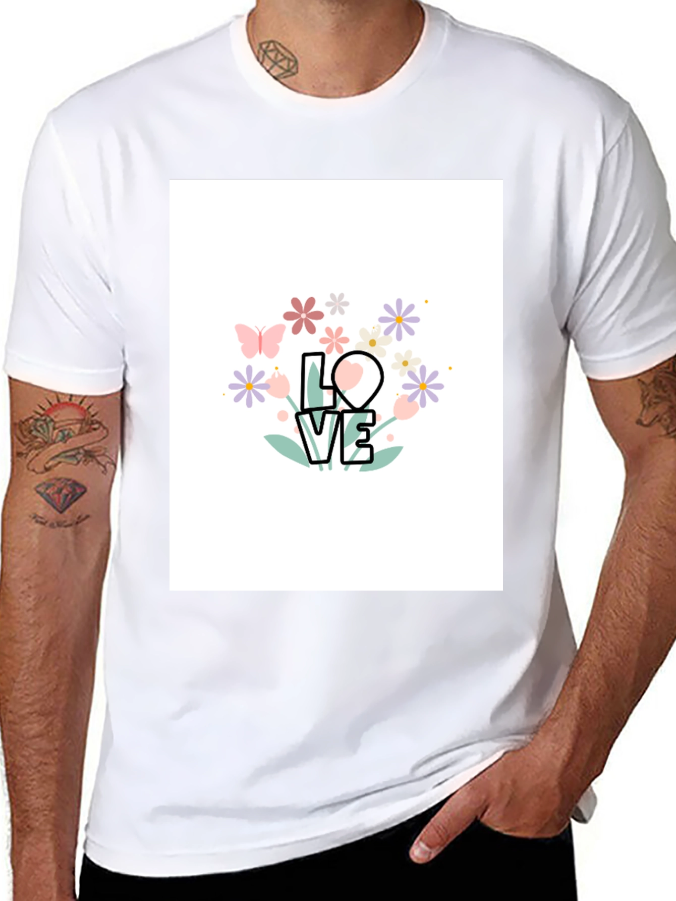 Floral LOVE Graphic T-Shirt - Trendy Casual Wear