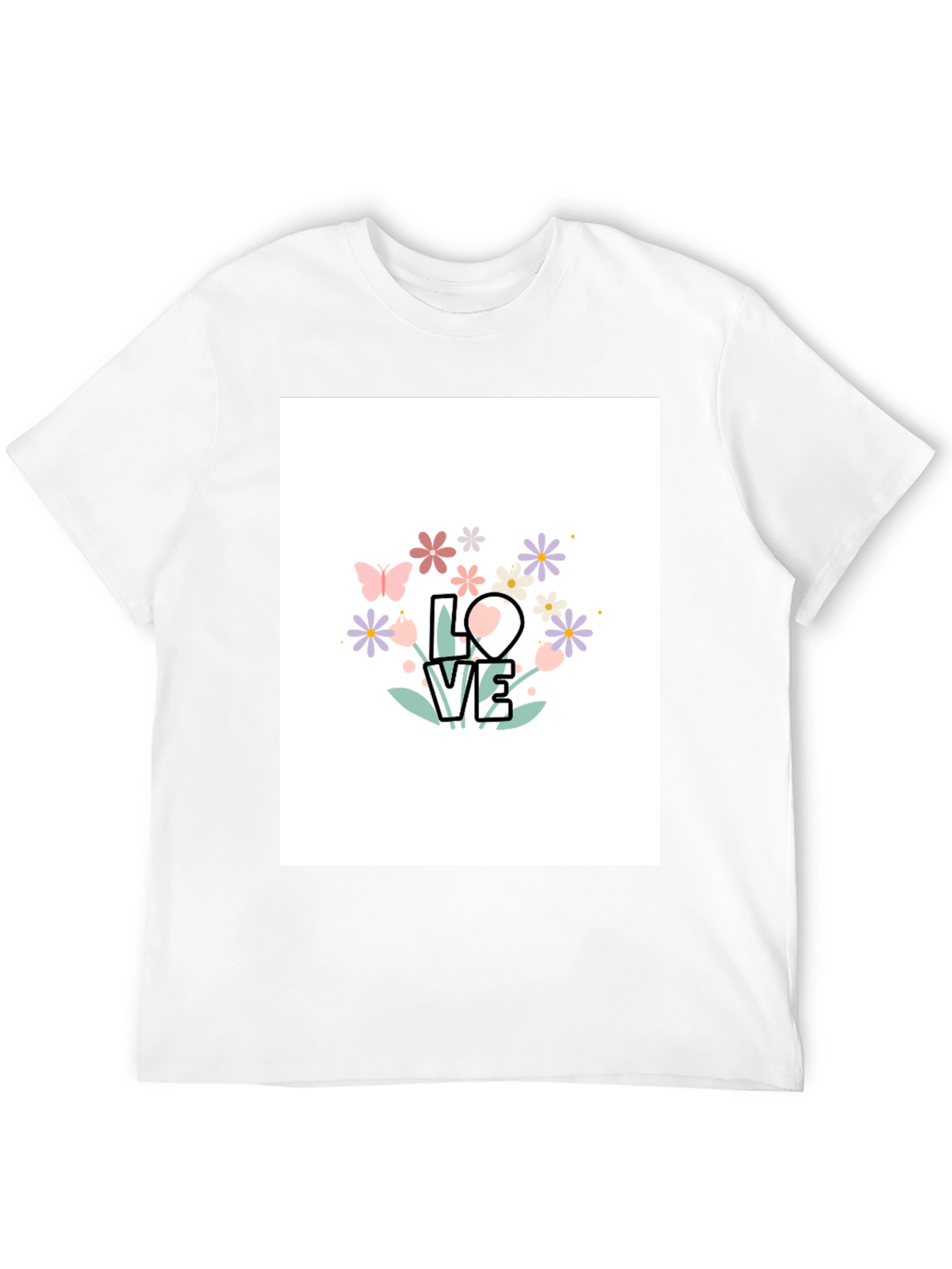 Floral LOVE Graphic T-Shirt - Trendy Casual Wear