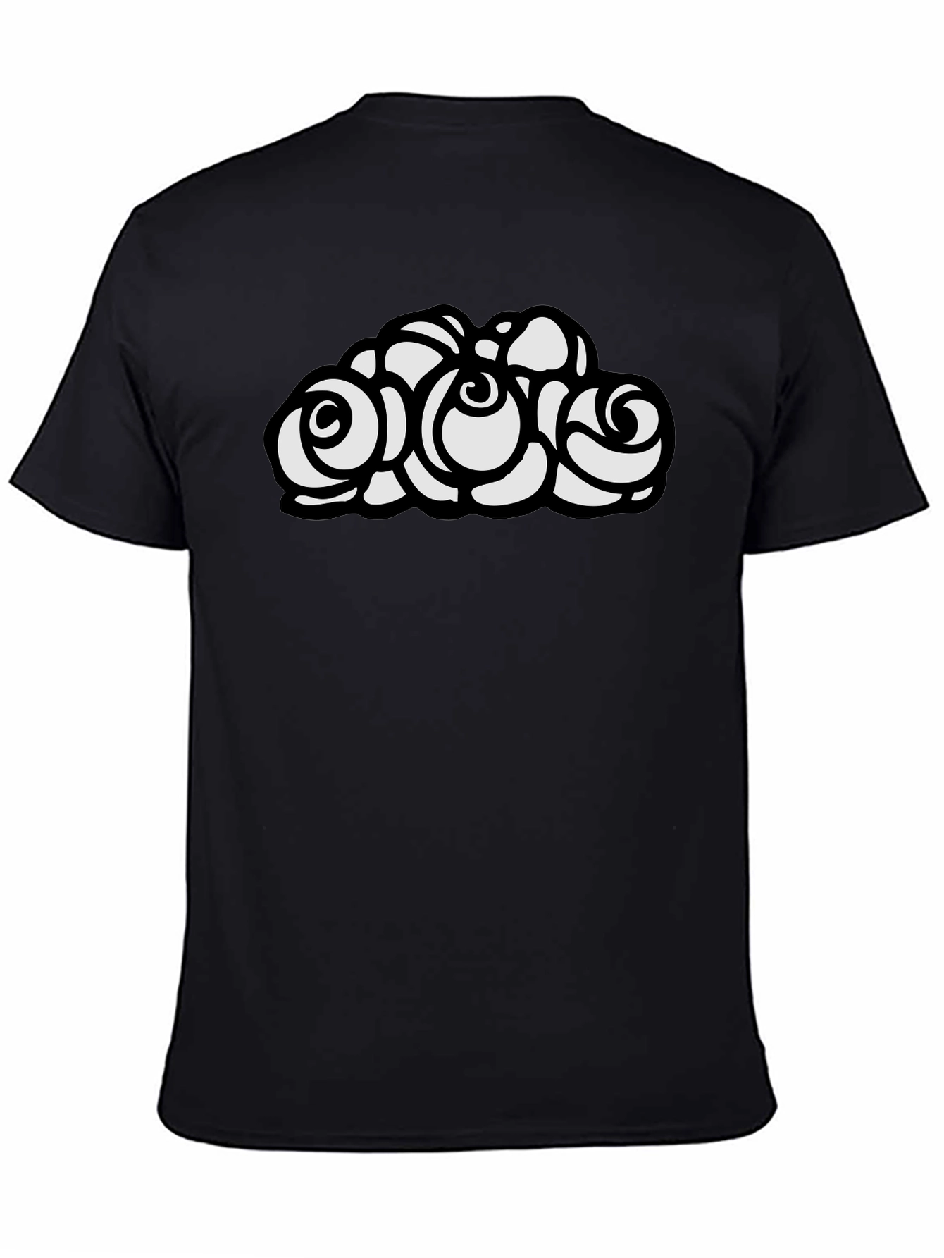Black T-Shirt with Rose Graphic