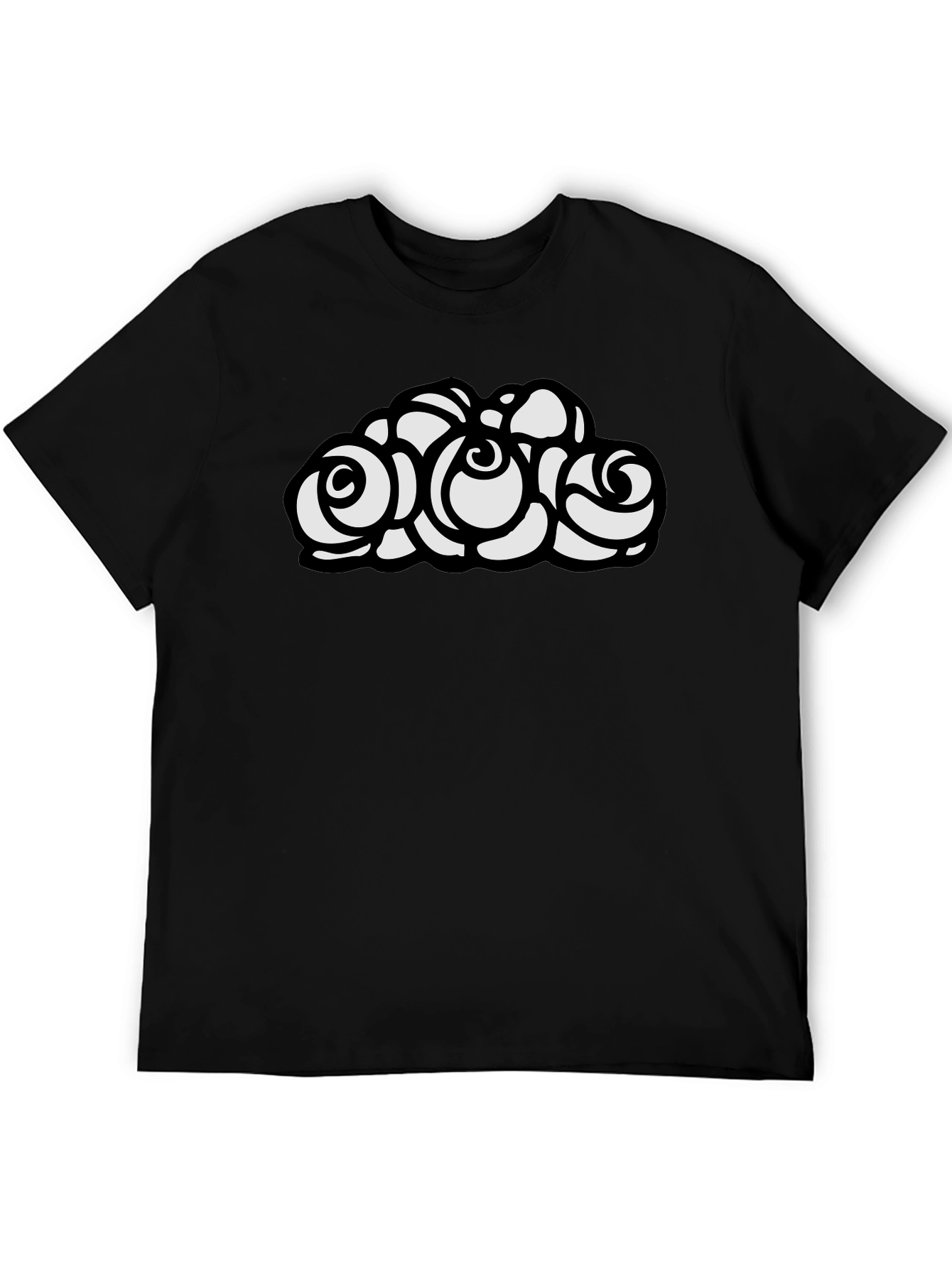 Black T-Shirt with Rose Graphic