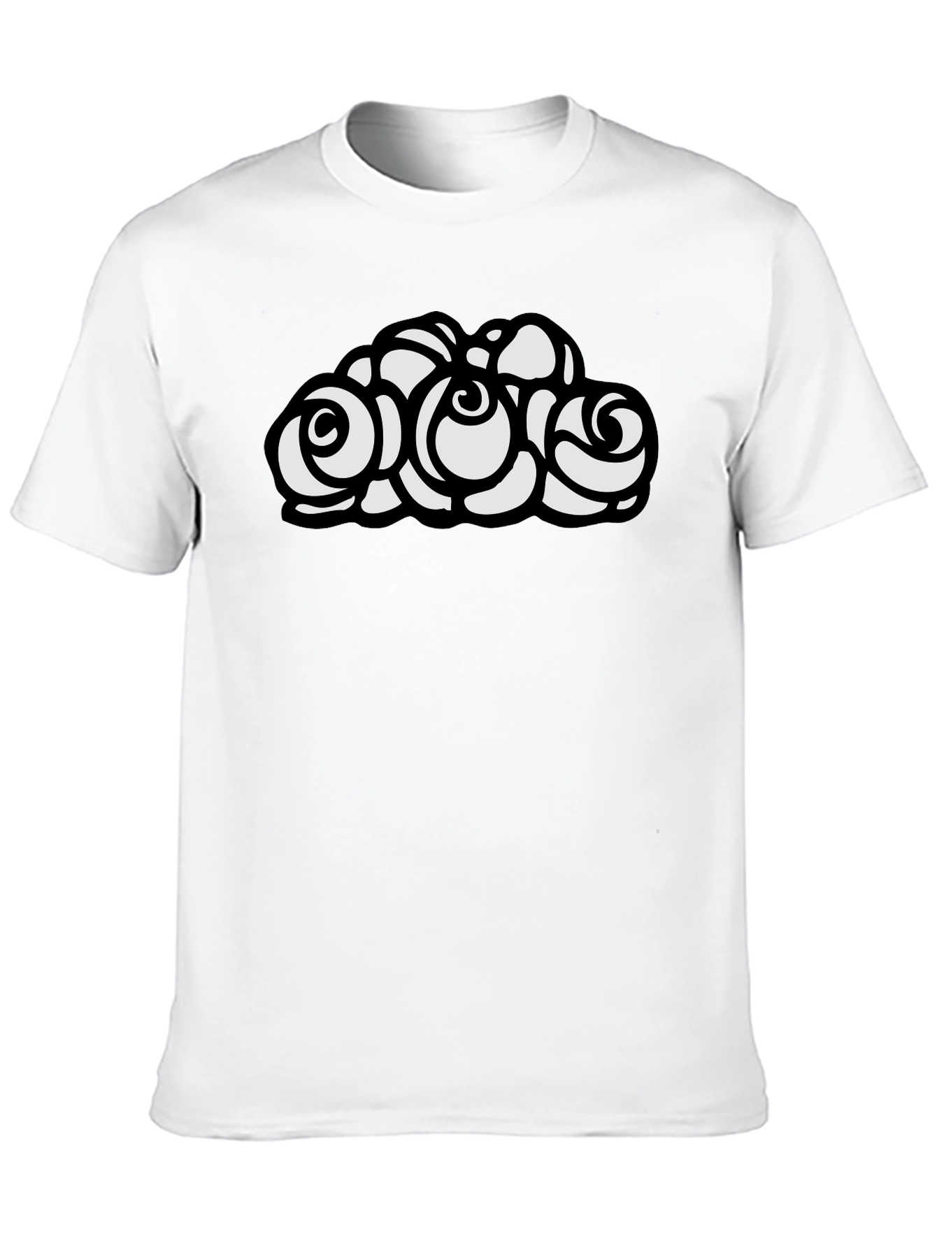 Black T-Shirt with Rose Graphic