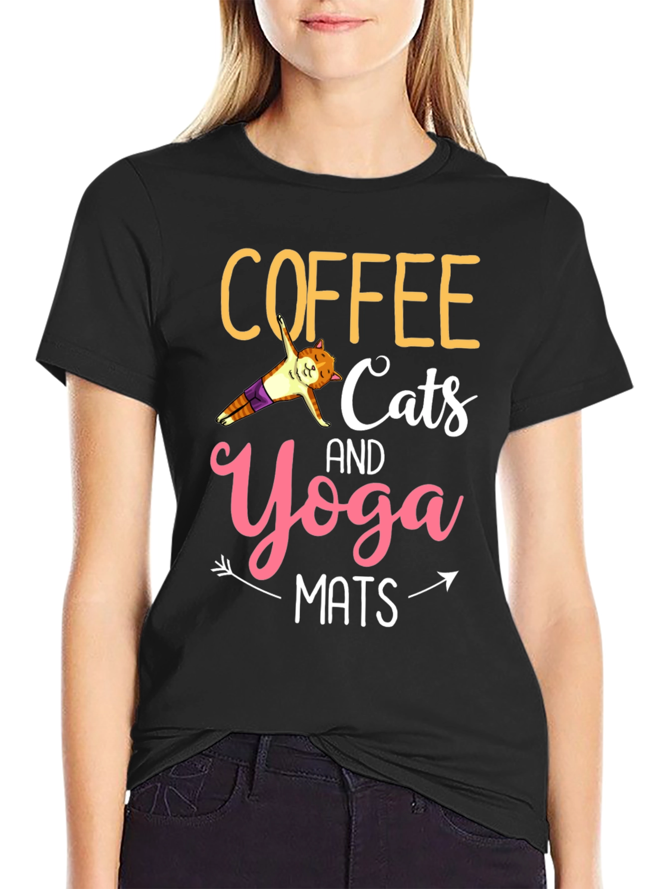 Coffee Cats Yoga Mats Graphic Tee