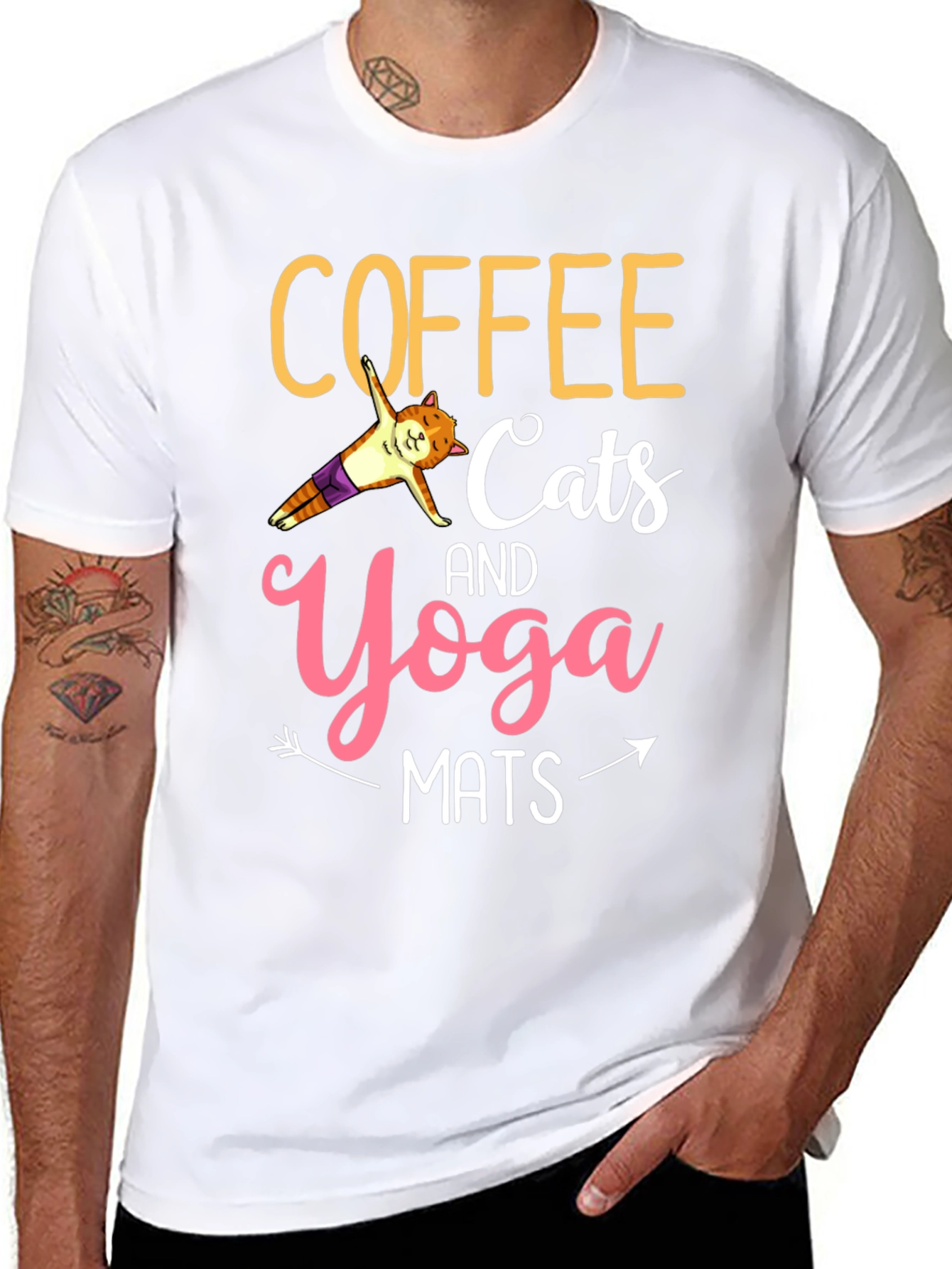 Coffee Cats Yoga Mats Graphic Tee
