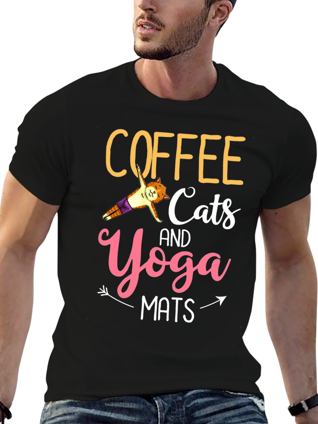 Coffee Cats Yoga Mats Graphic Tee