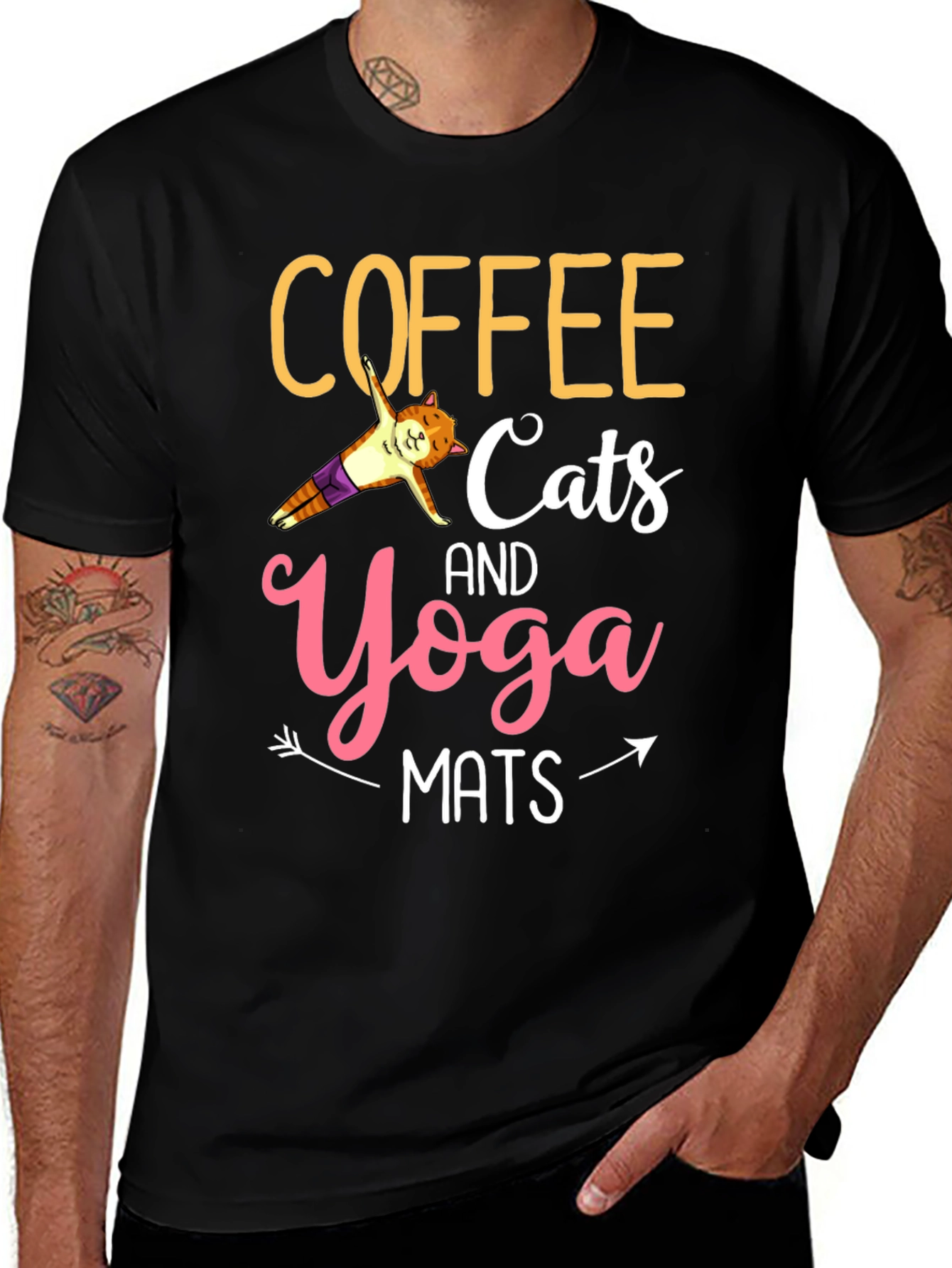 Coffee Cats Yoga Mats Graphic Tee
