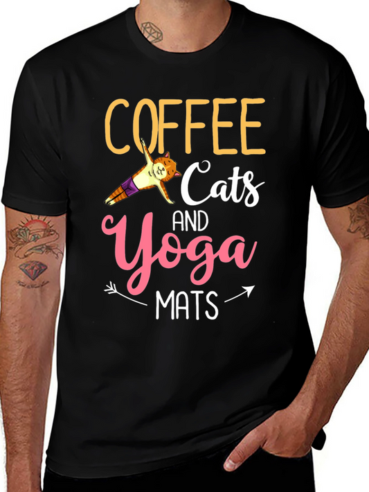 Coffee Cats Yoga Mats Graphic Tee