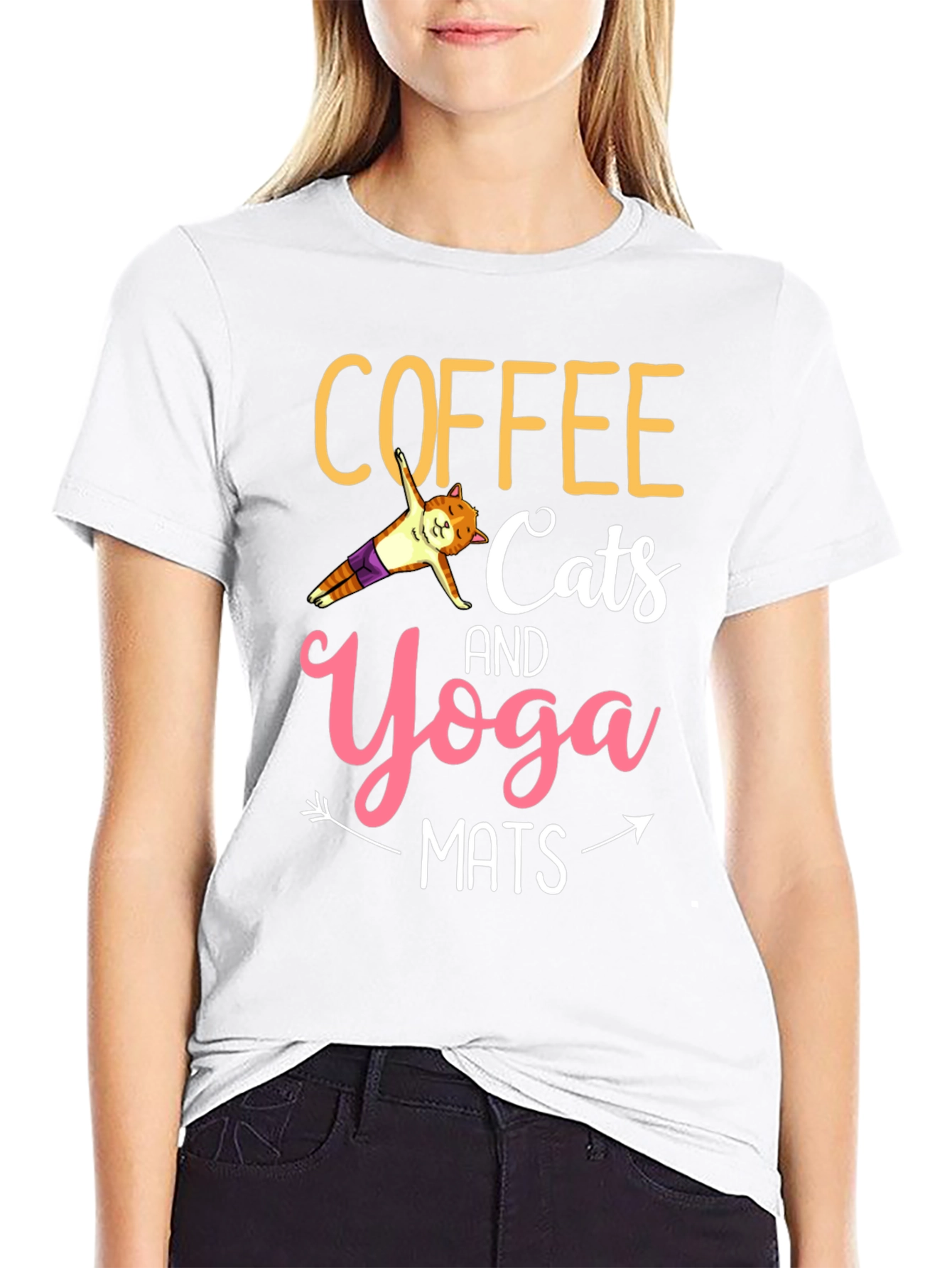 Coffee Cats Yoga Mats Graphic Tee