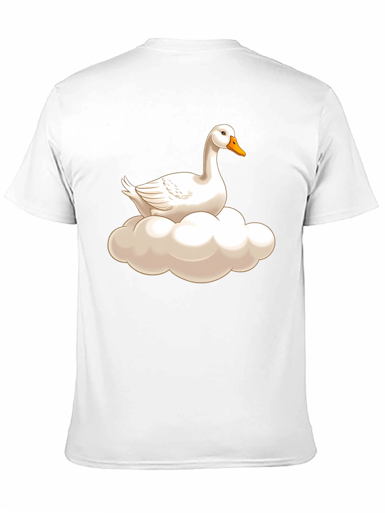 Goose on Cloud Graphic Tee - Black Cotton T-Shirt