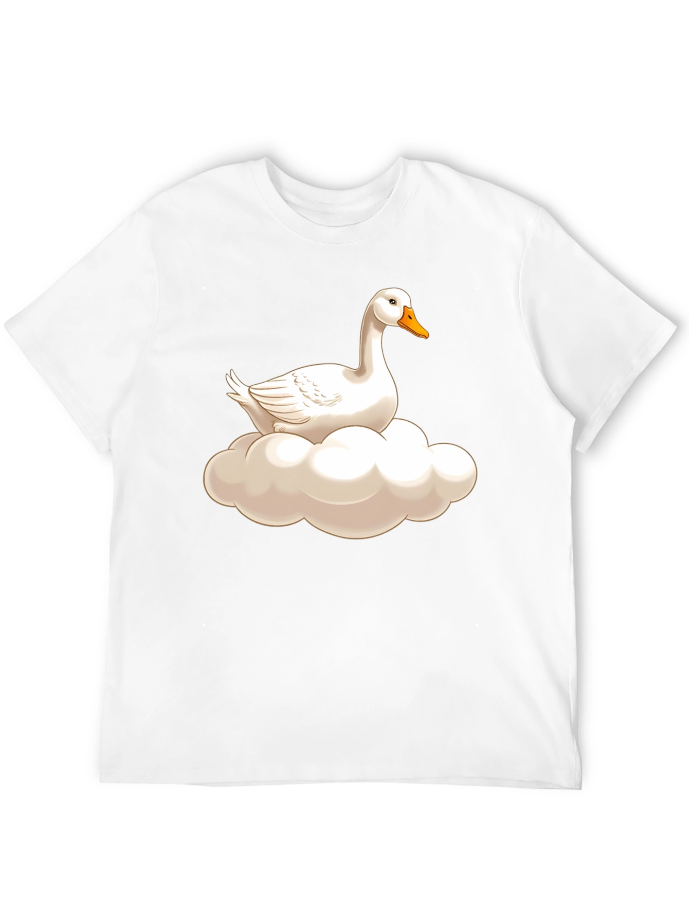 Goose on Cloud Graphic Tee - Black Cotton T-Shirt