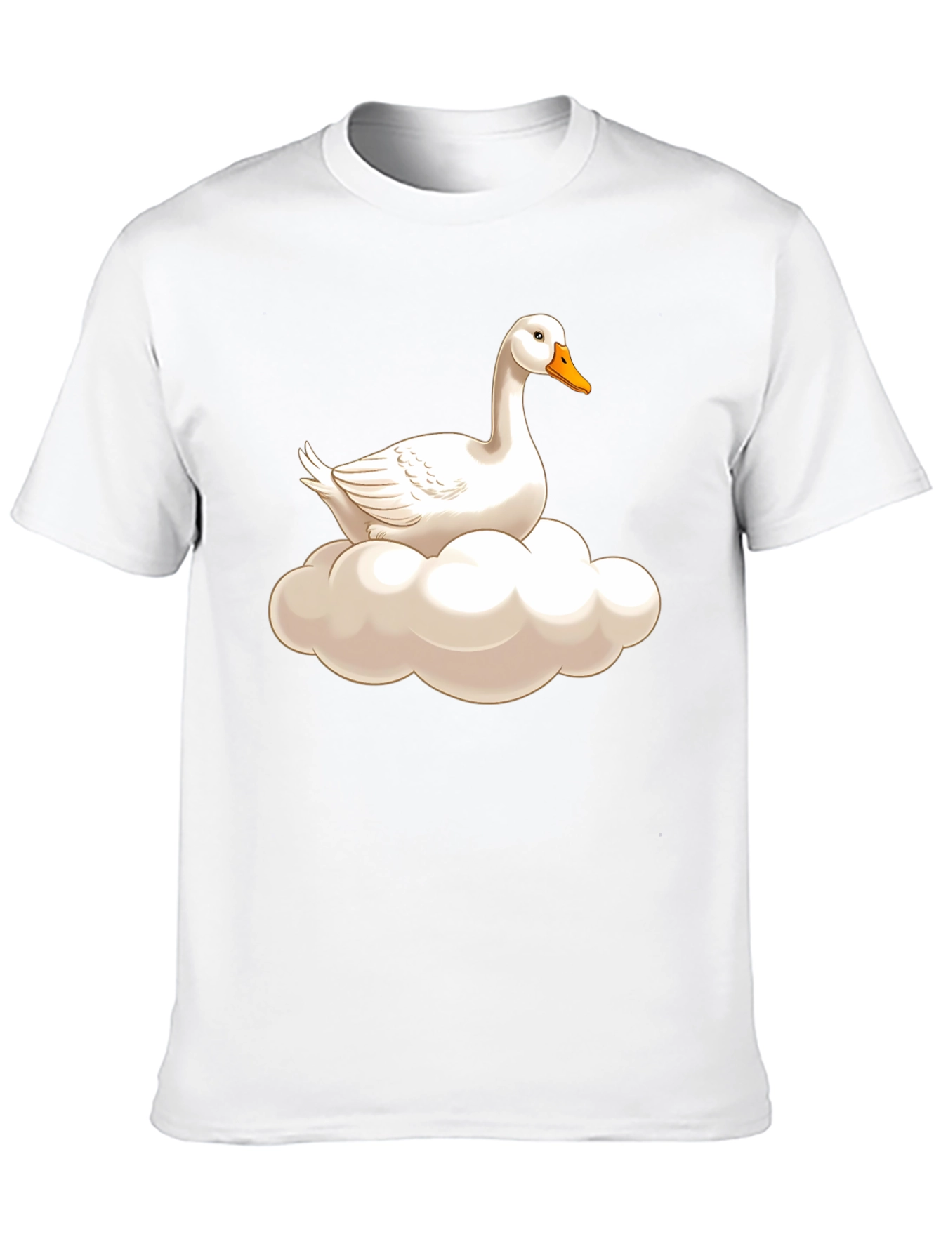 Goose on Cloud Graphic Tee - Black Cotton T-Shirt