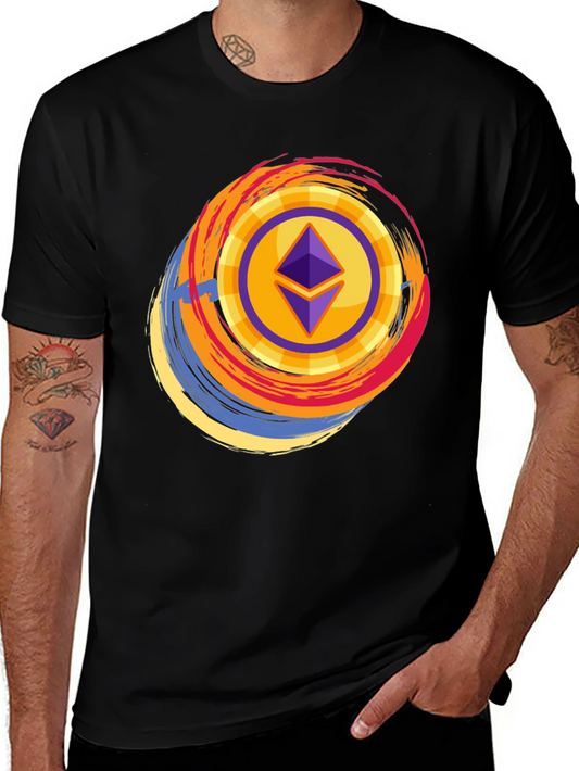 Ethereum Crypto Graphic Tee - Black Cotton T-Shirt