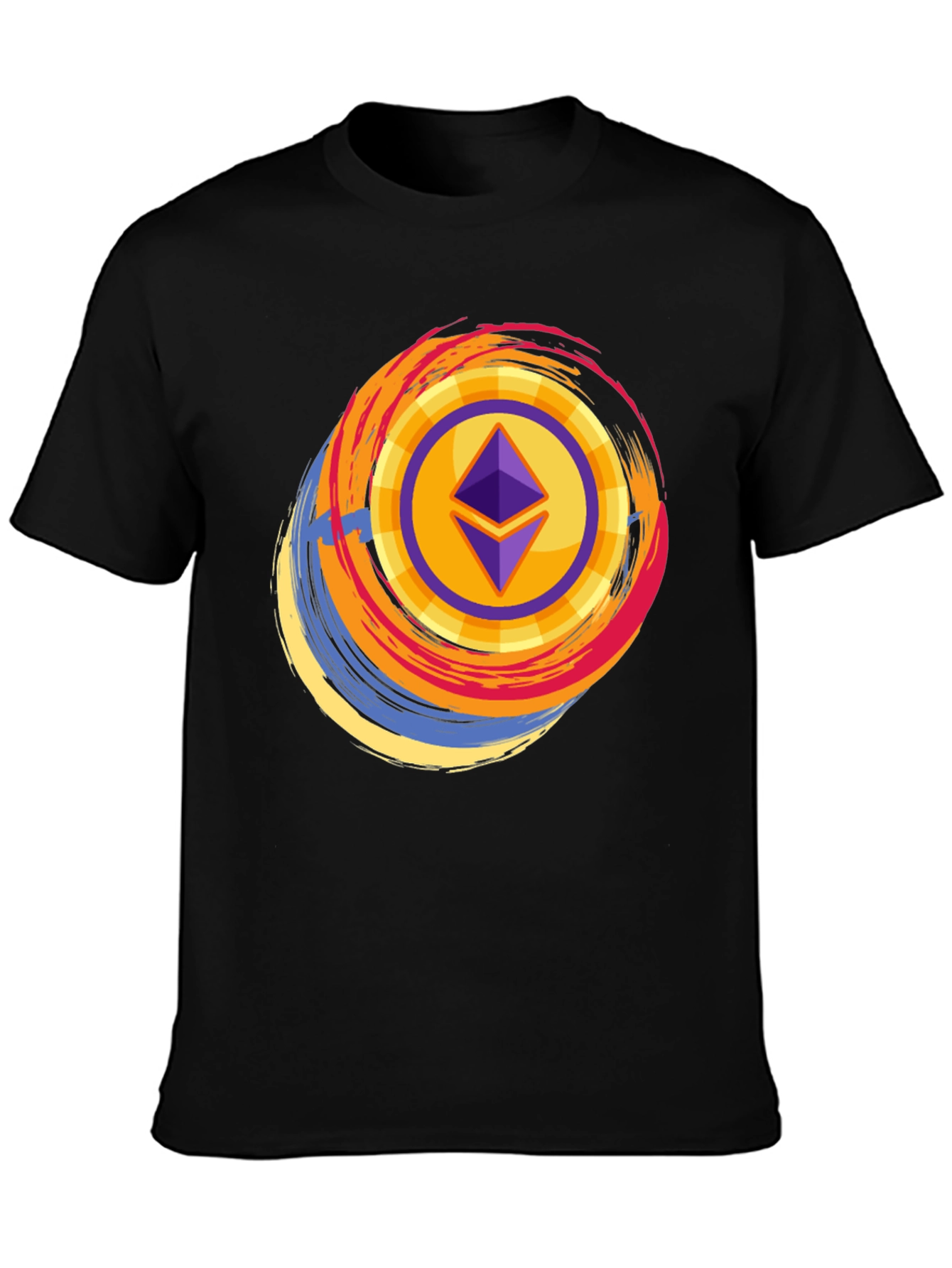 Ethereum Crypto Graphic Tee - Black Cotton T-Shirt