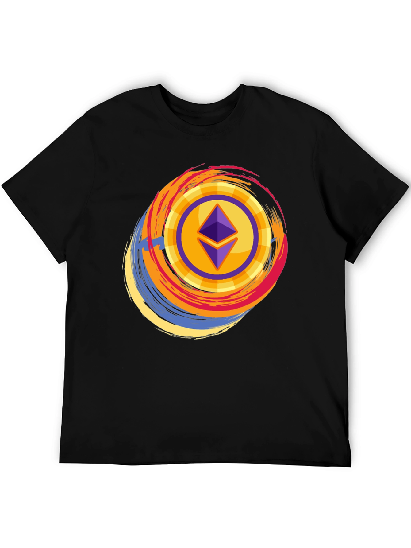 Ethereum Crypto Graphic Tee - Black Cotton T-Shirt