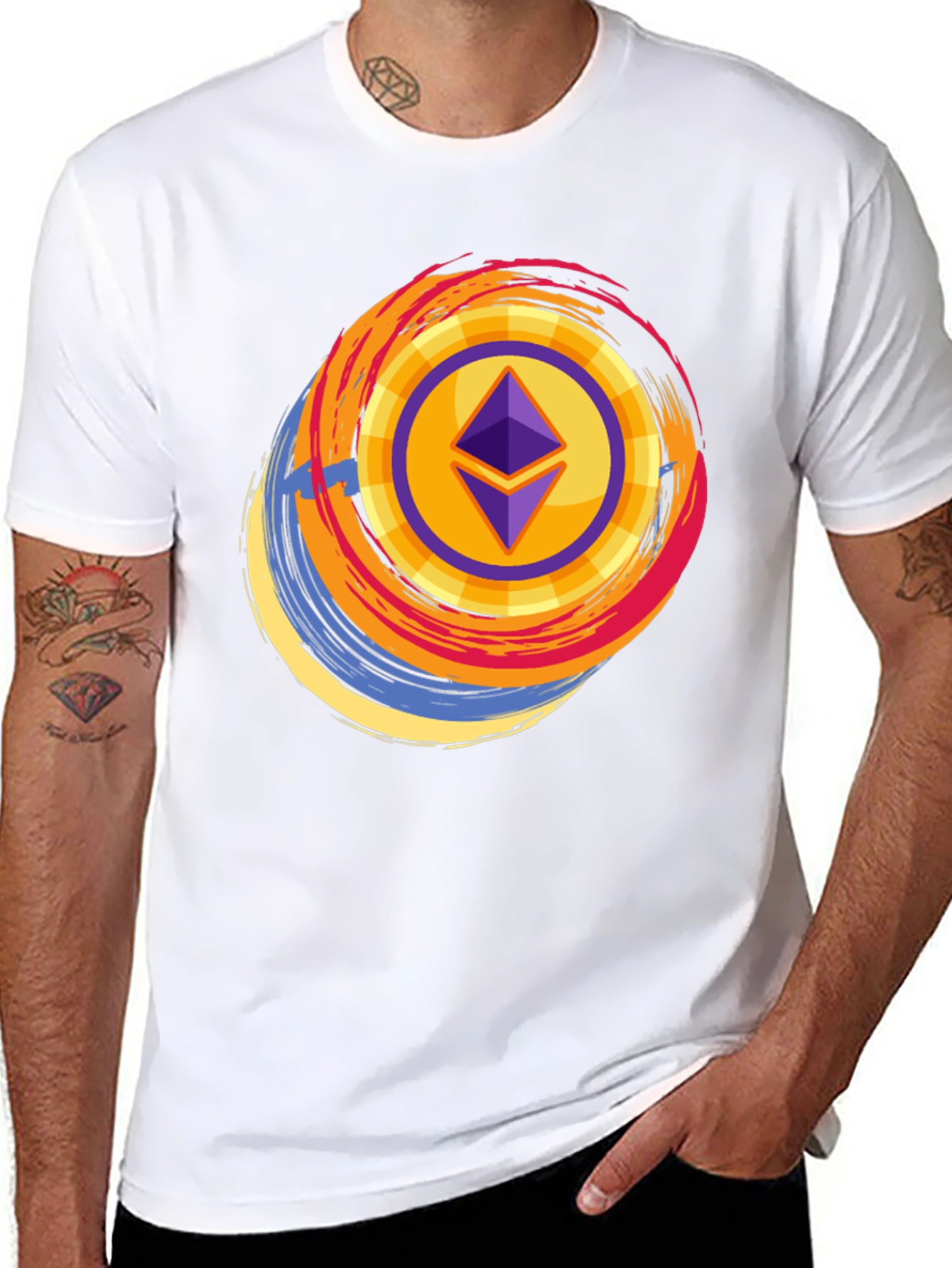 Ethereum Crypto Graphic Tee - Black Cotton T-Shirt