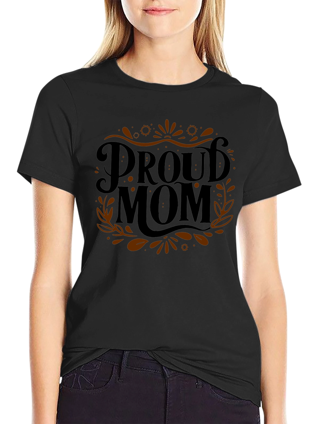 Proud Mom Black Graphic Tee
