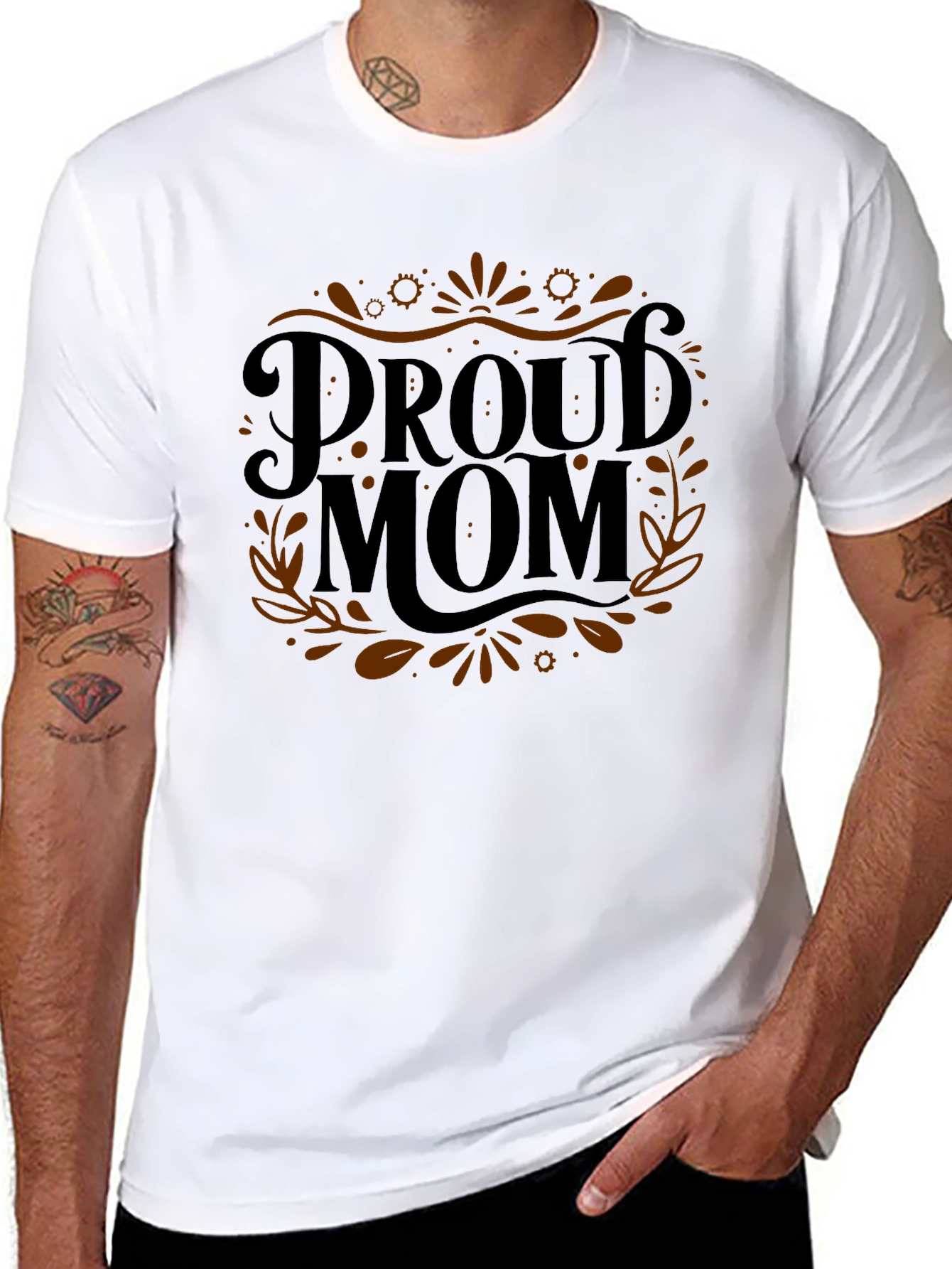 Proud Mom Black Graphic Tee