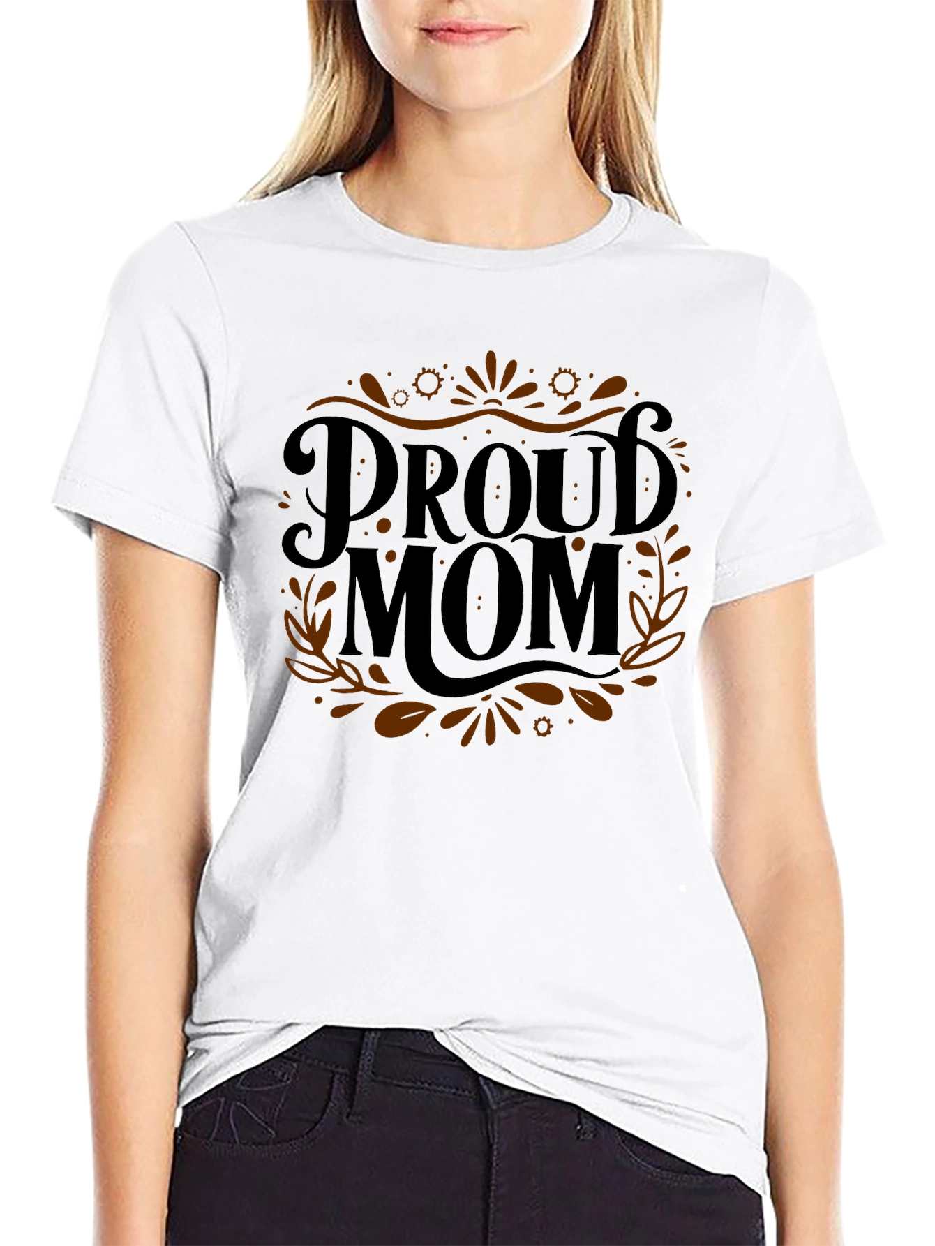 Proud Mom Black Graphic Tee